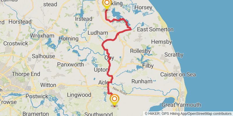 Burnham Thorpe to Portsmouth Walk stage 6 Map