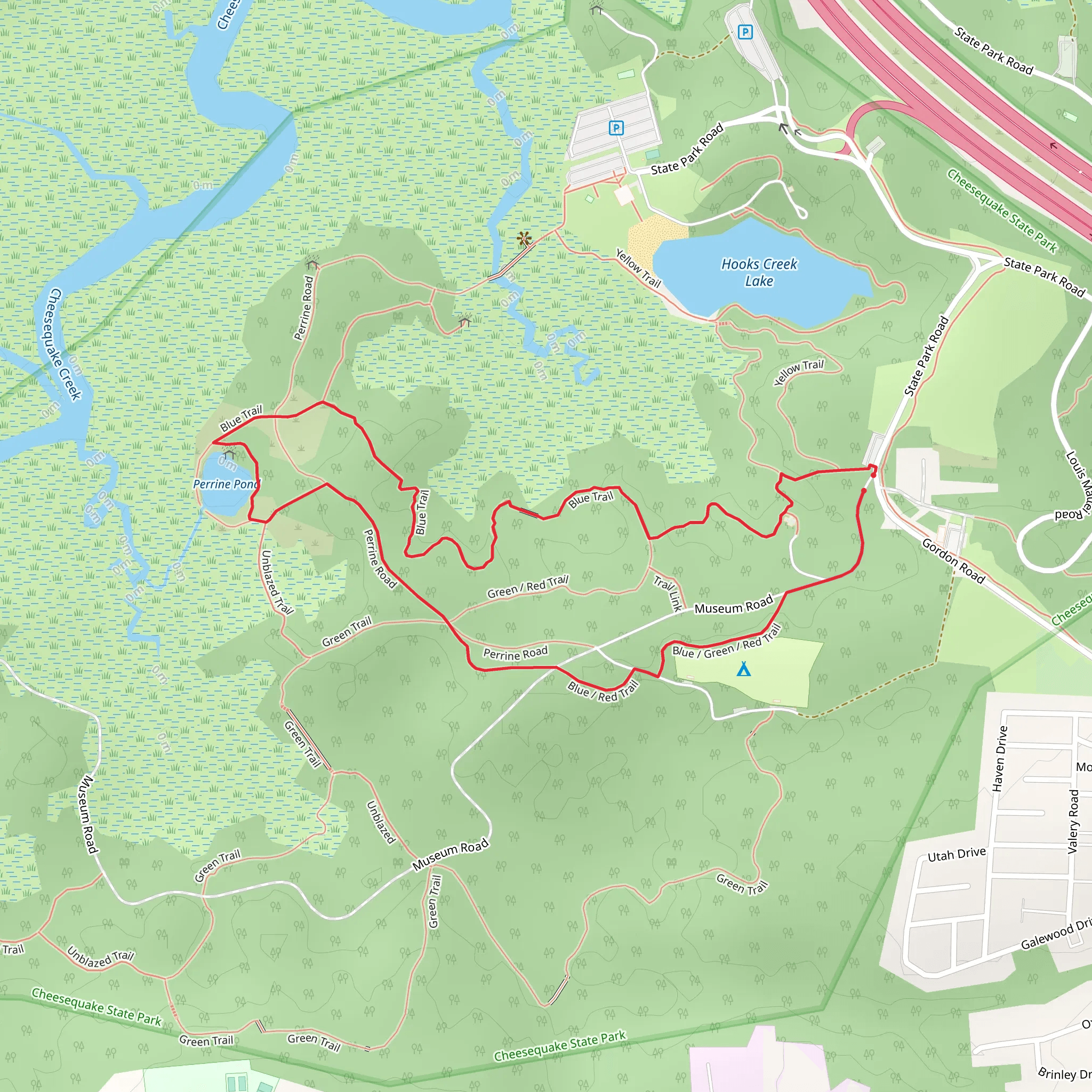 Blue, Green and Red Circle Trail mobile static map