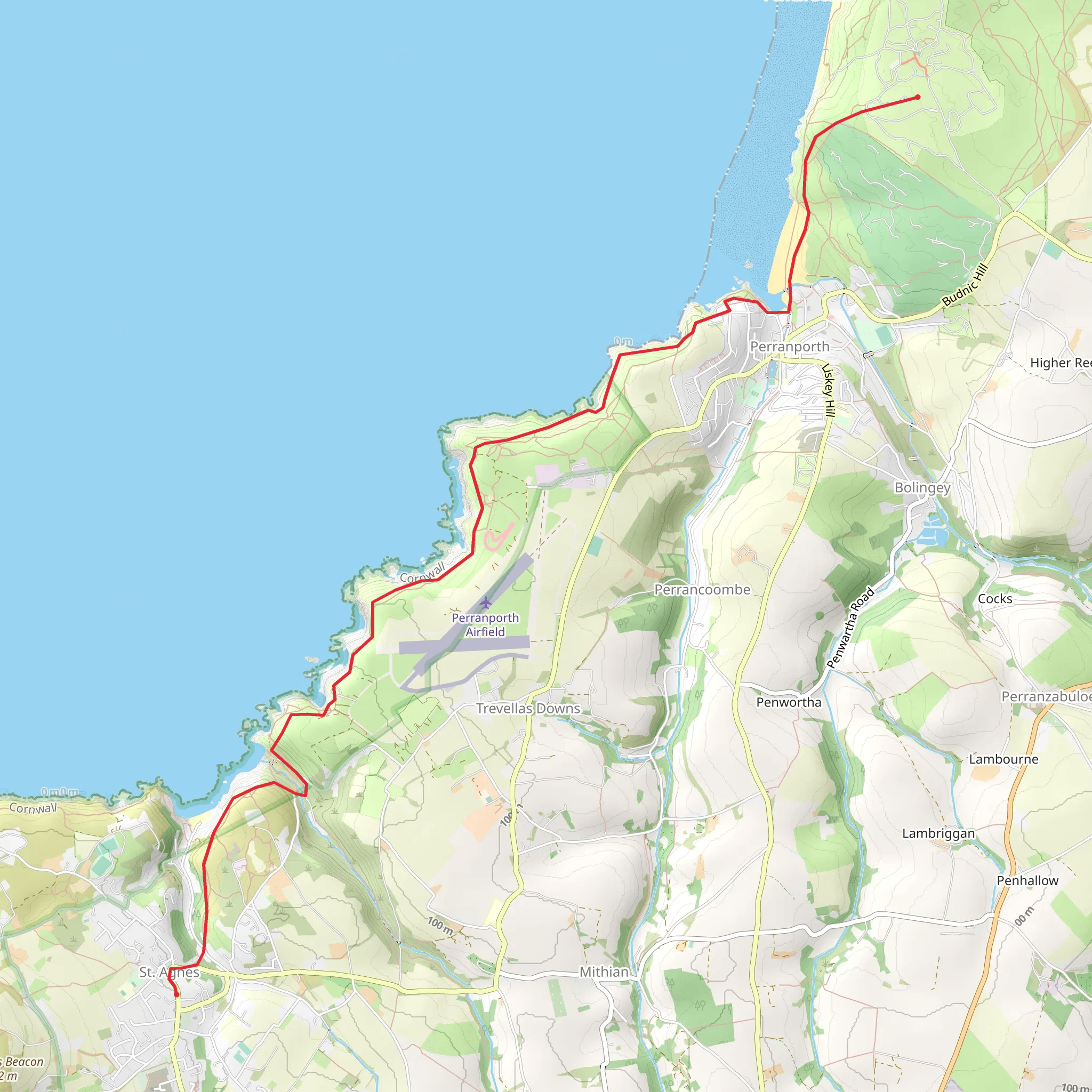Perran Sands - St Agnes Walk mobile static map