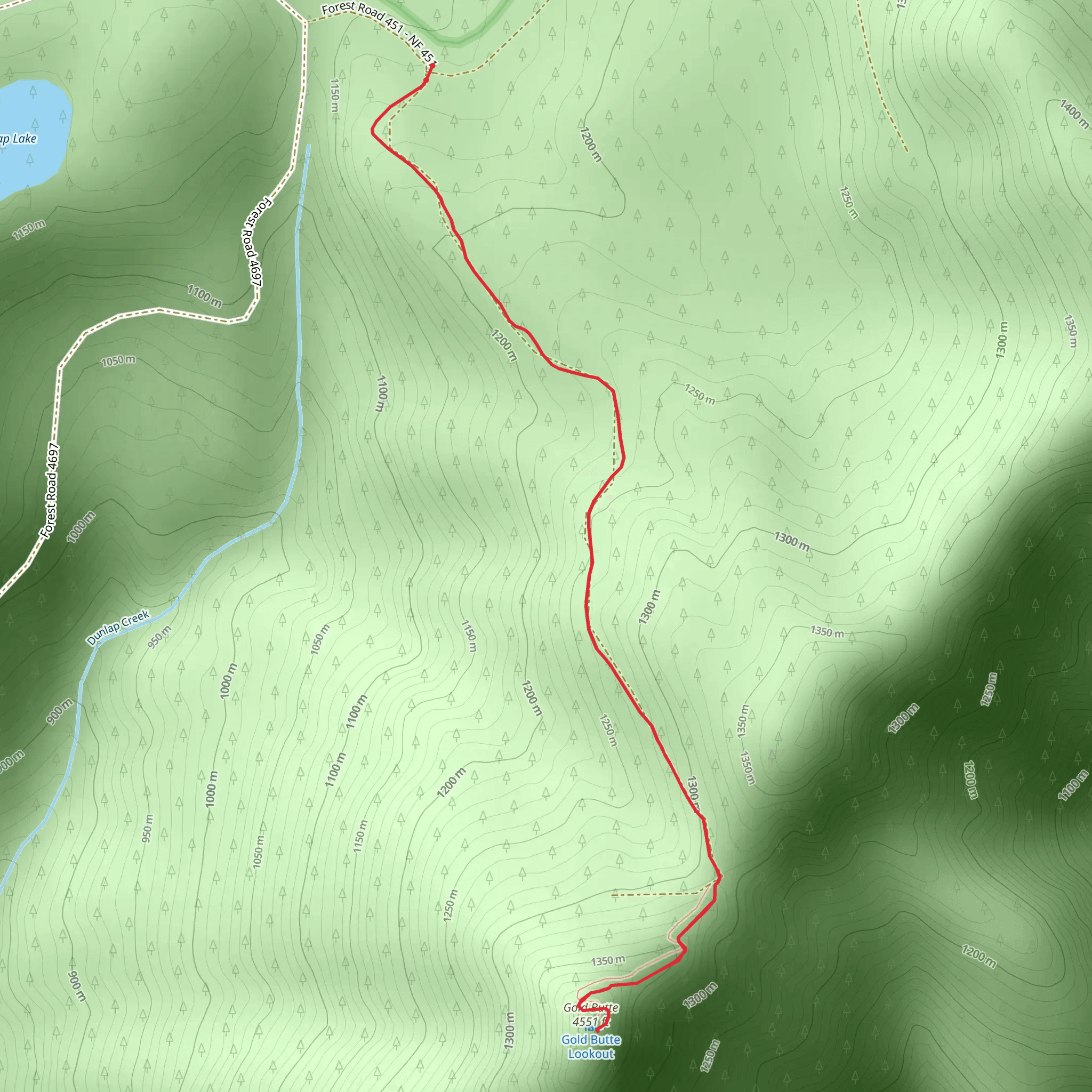 Gold Butte Lookout Trail mobile static map