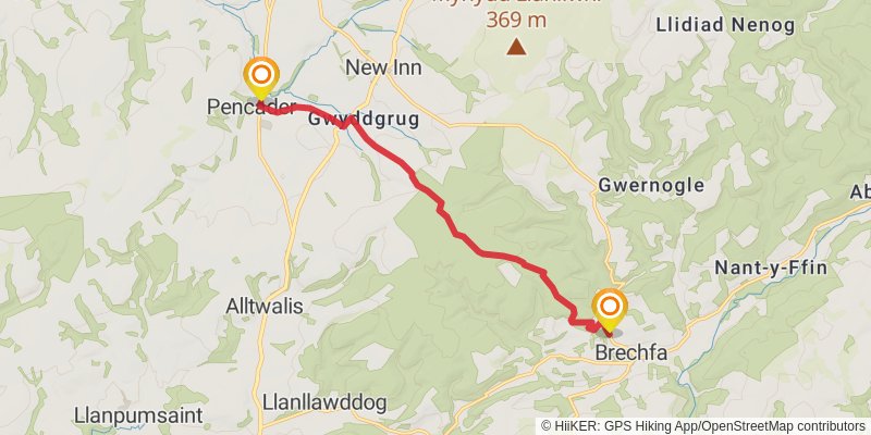 Wales Cistercian Way stage 19 Map