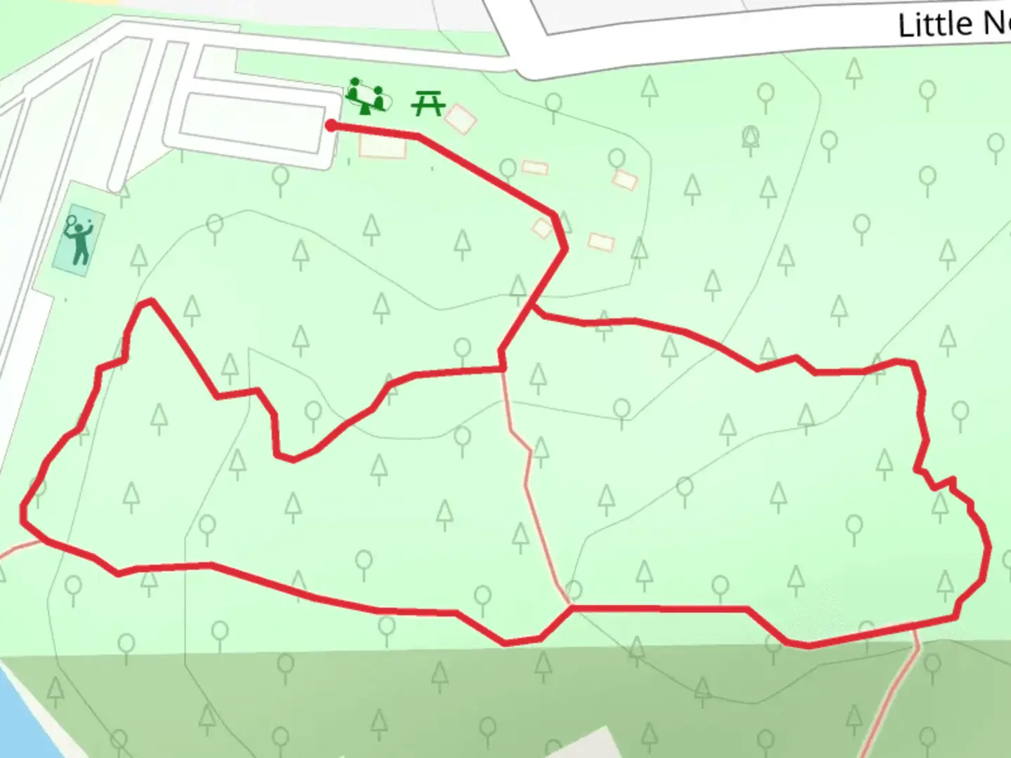 An image depicting the trail Centerport Park Loop Trail and its surrounding area.