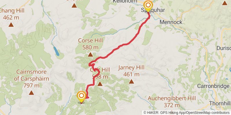 Southern Upland Way stage 7 Map