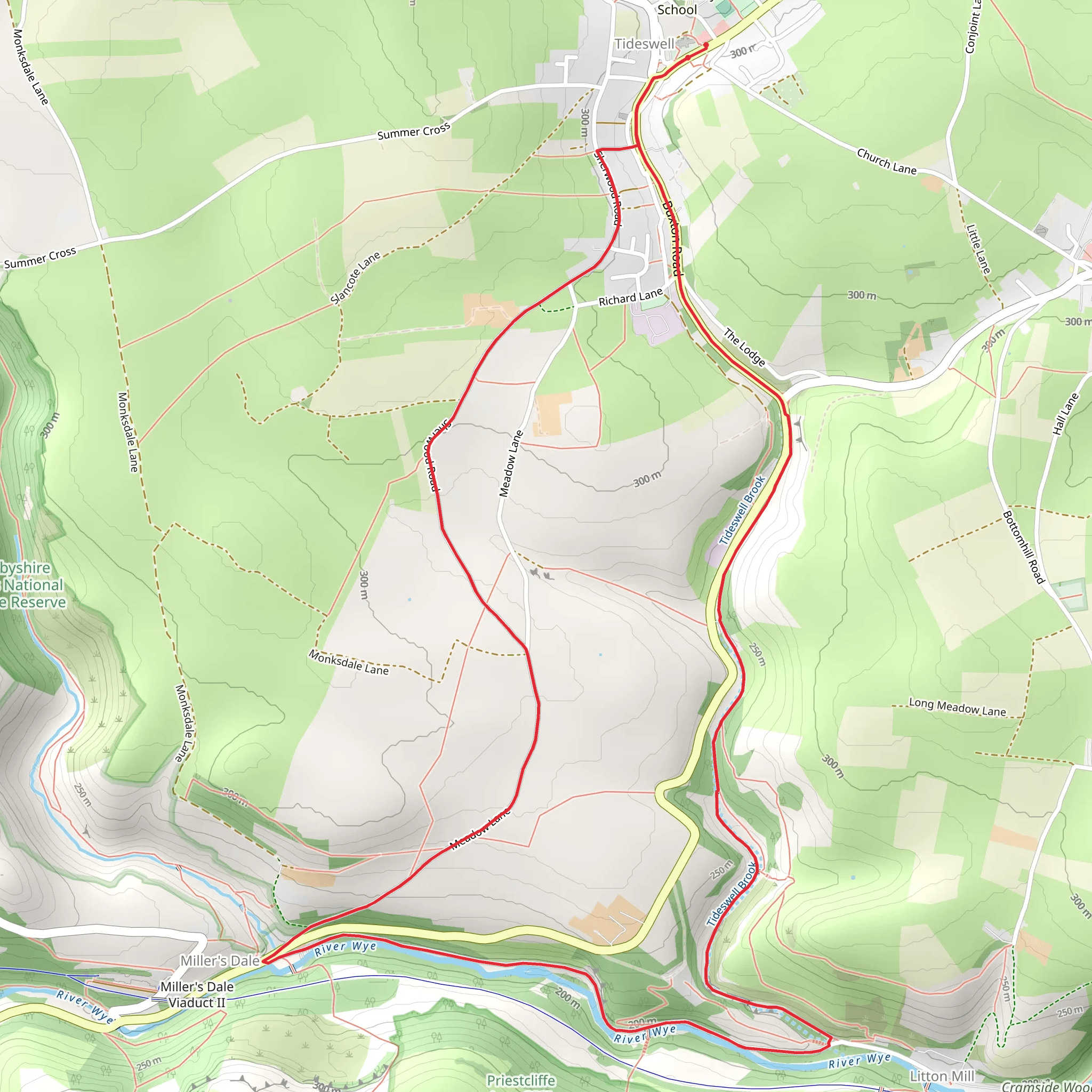 Miller's Dale Loop mobile static map