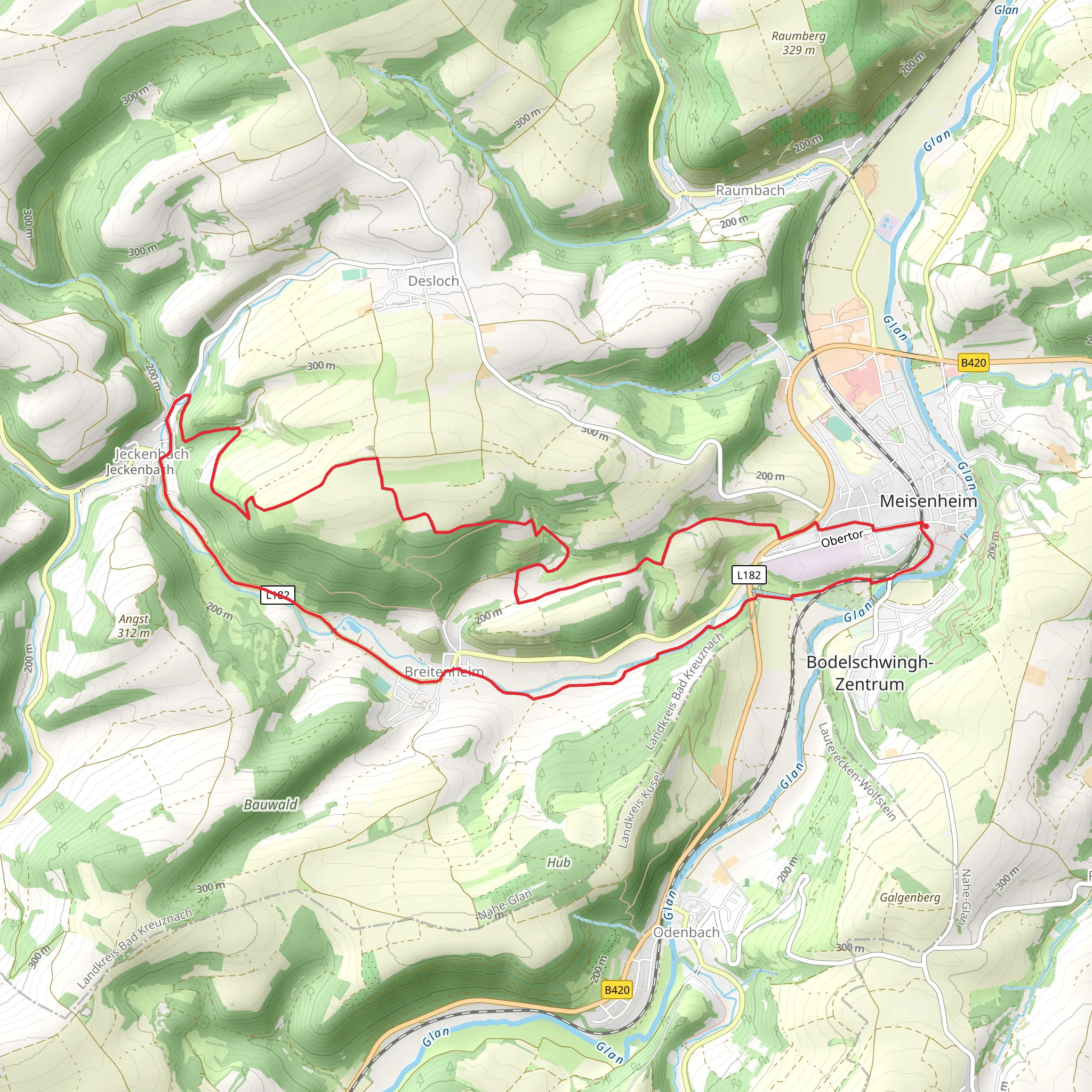 Magische Heimbach and Pfaelzer Hoehenweg mobile static map