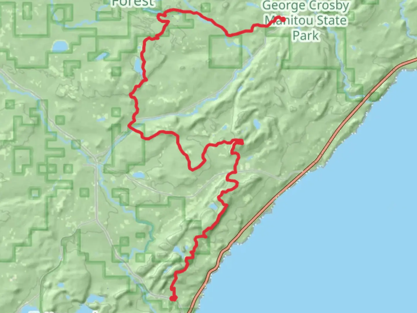 An image depicting the trail Superior Hiking Trail - Illgen City and its surrounding area.