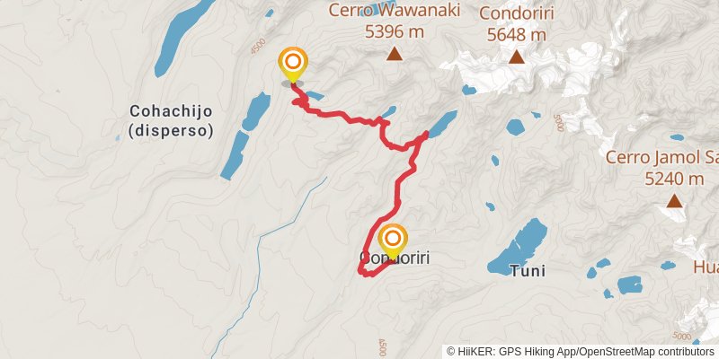 Cordillera Real Traverse stage 9 Map