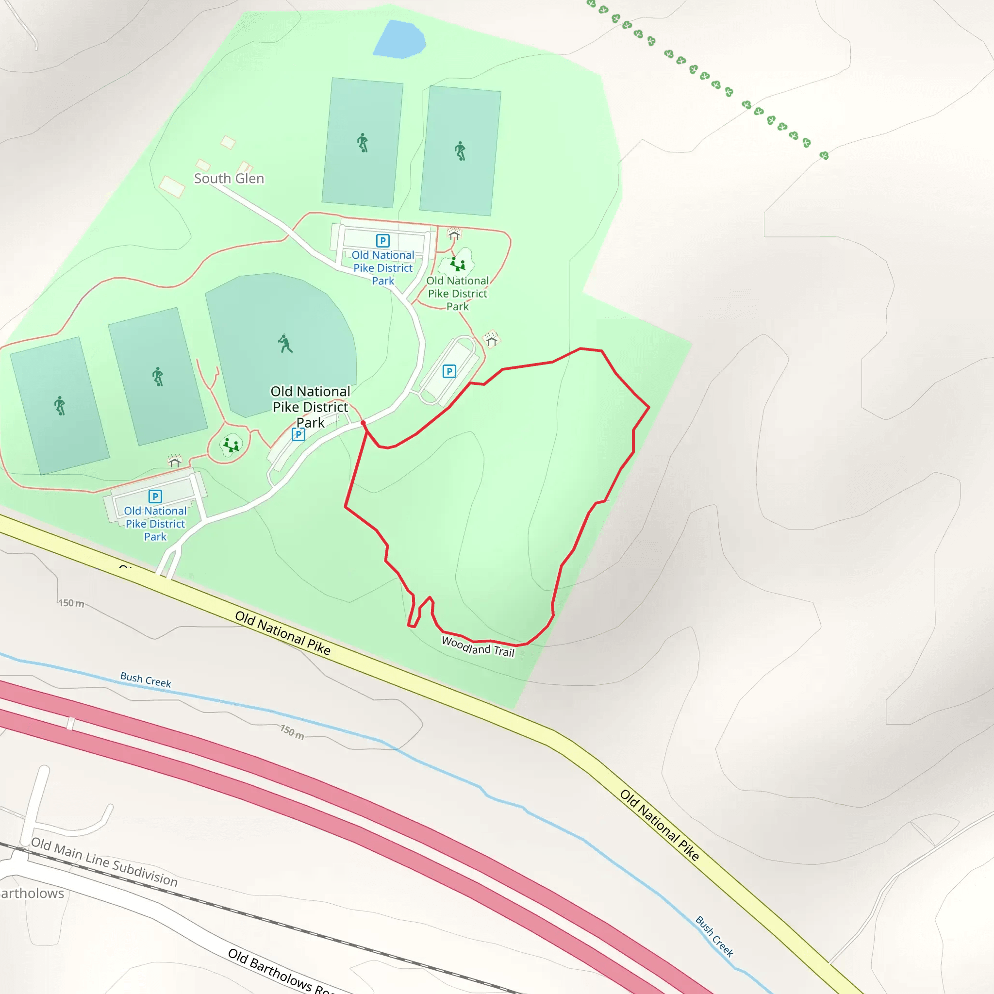Woodland Loop Trail mobile static map