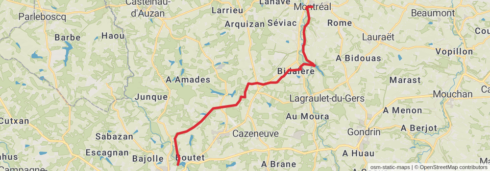Camino Strasbourg-Saint Jean Pied de Port via Le Puy stage 73 Map