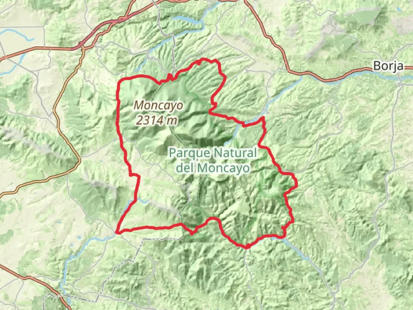 An image depicting the trail GR 260 Vuelta al Moncayo - Aragón and its surrounding area.