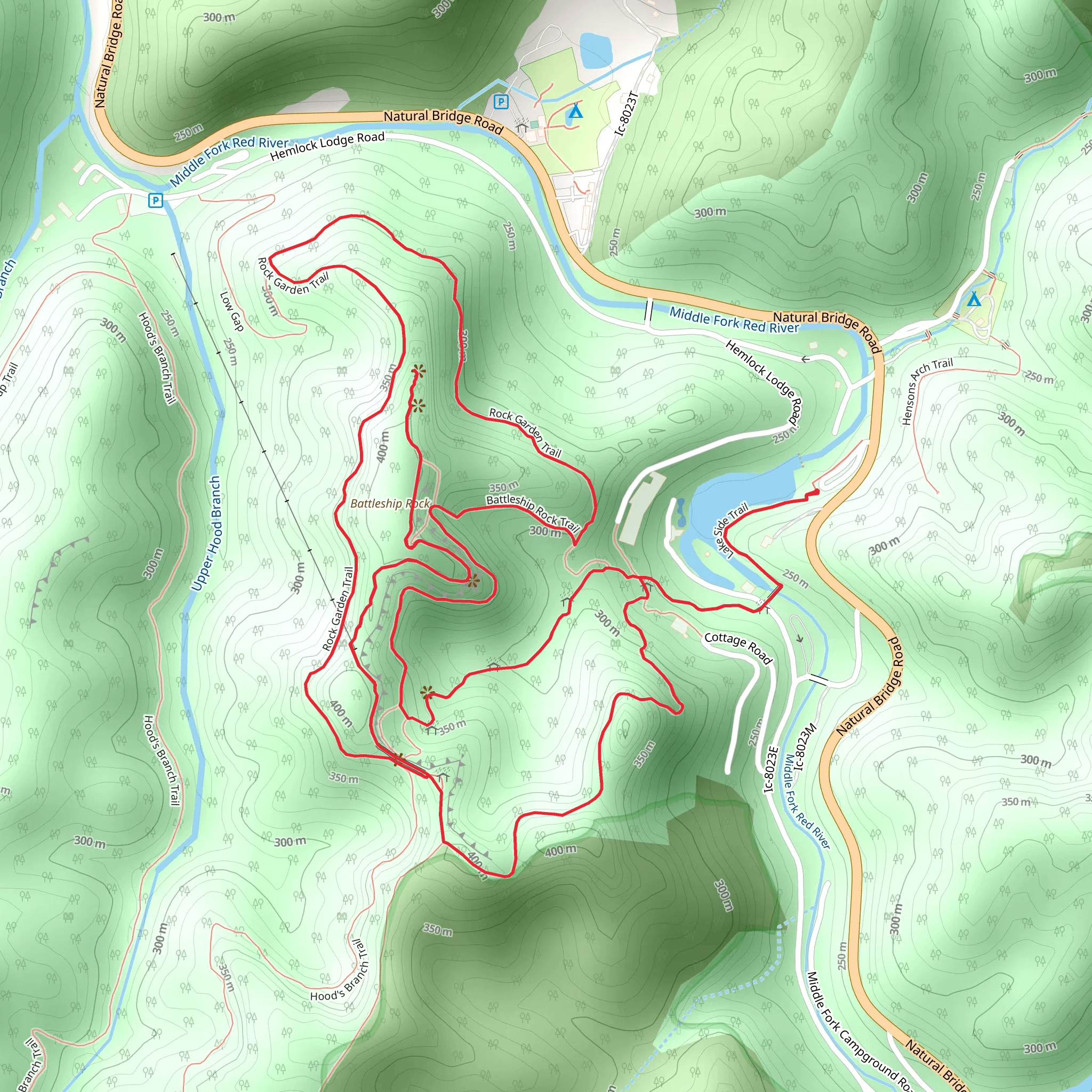 Battleship Rock Loop mobile static map