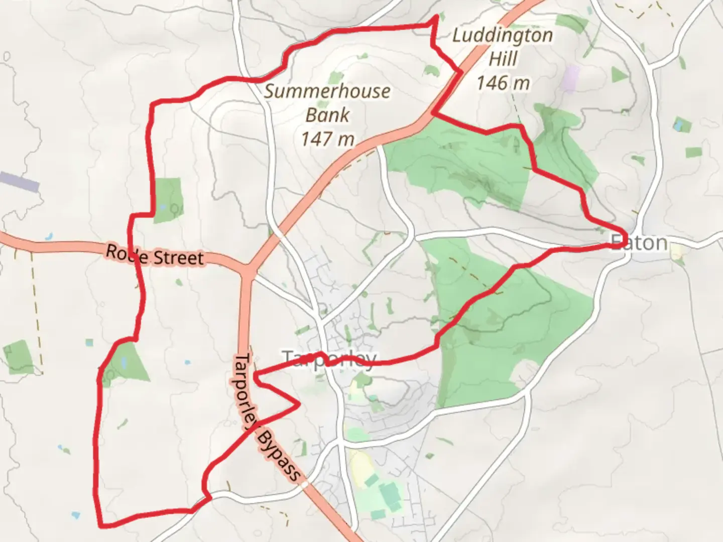 An image depicting the trail Tarporley to Eaton Circular Path and its surrounding area.