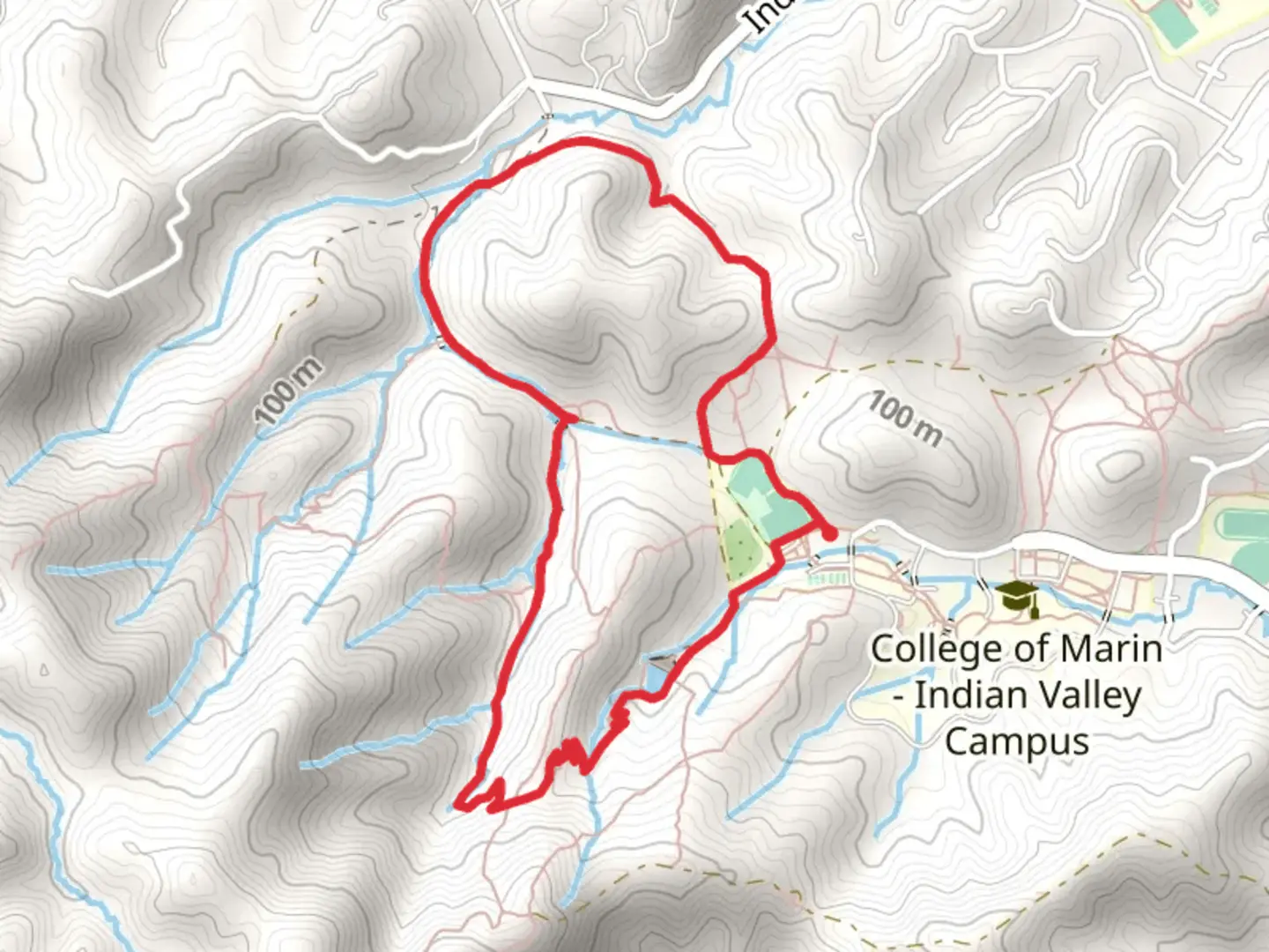 An image depicting the trail Indian Valley College Loop and its surrounding area.