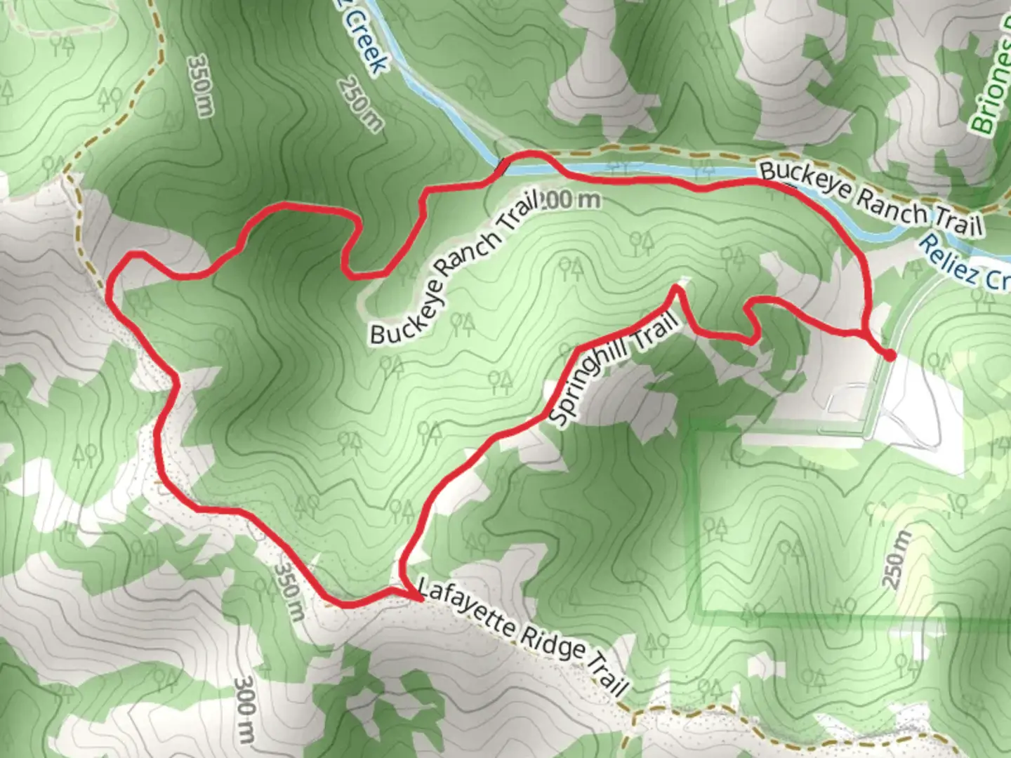 An image depicting the trail Springhill and Buckeye Ranch Loop Trail and its surrounding area.