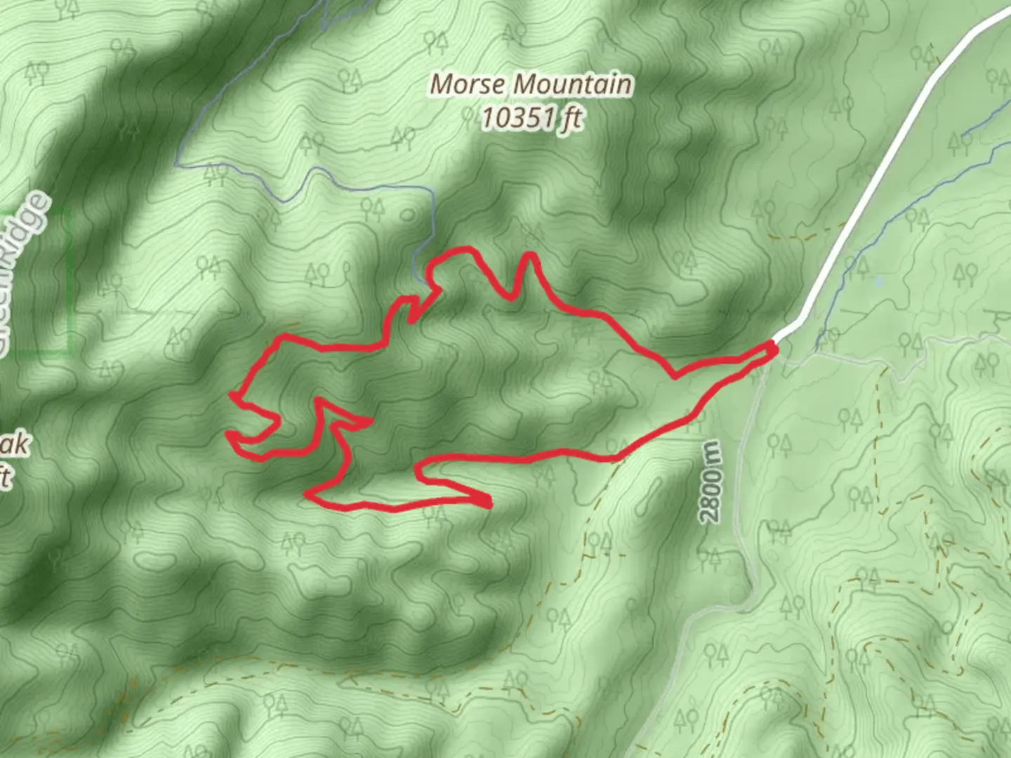 An image depicting the trail Deadhorse - Spruce Creek Loop and its surrounding area.