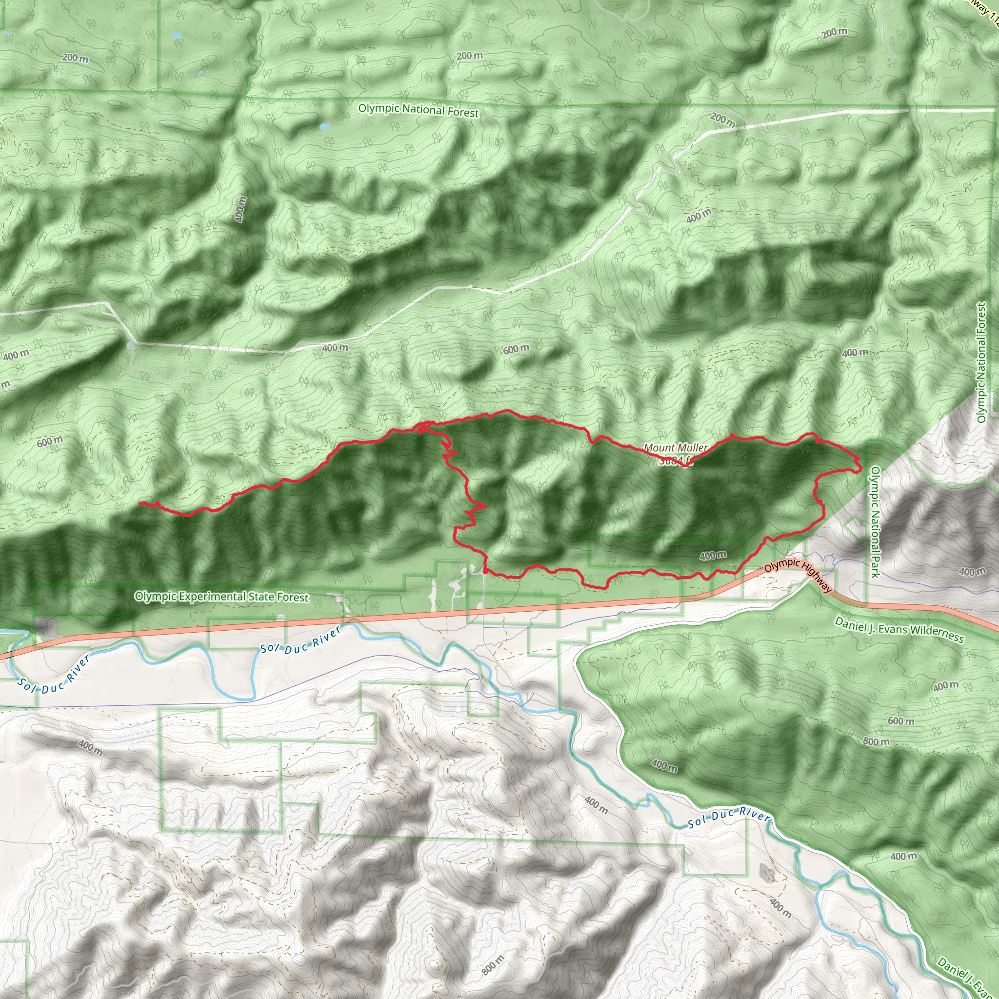 Mt Muller Trail mobile static map