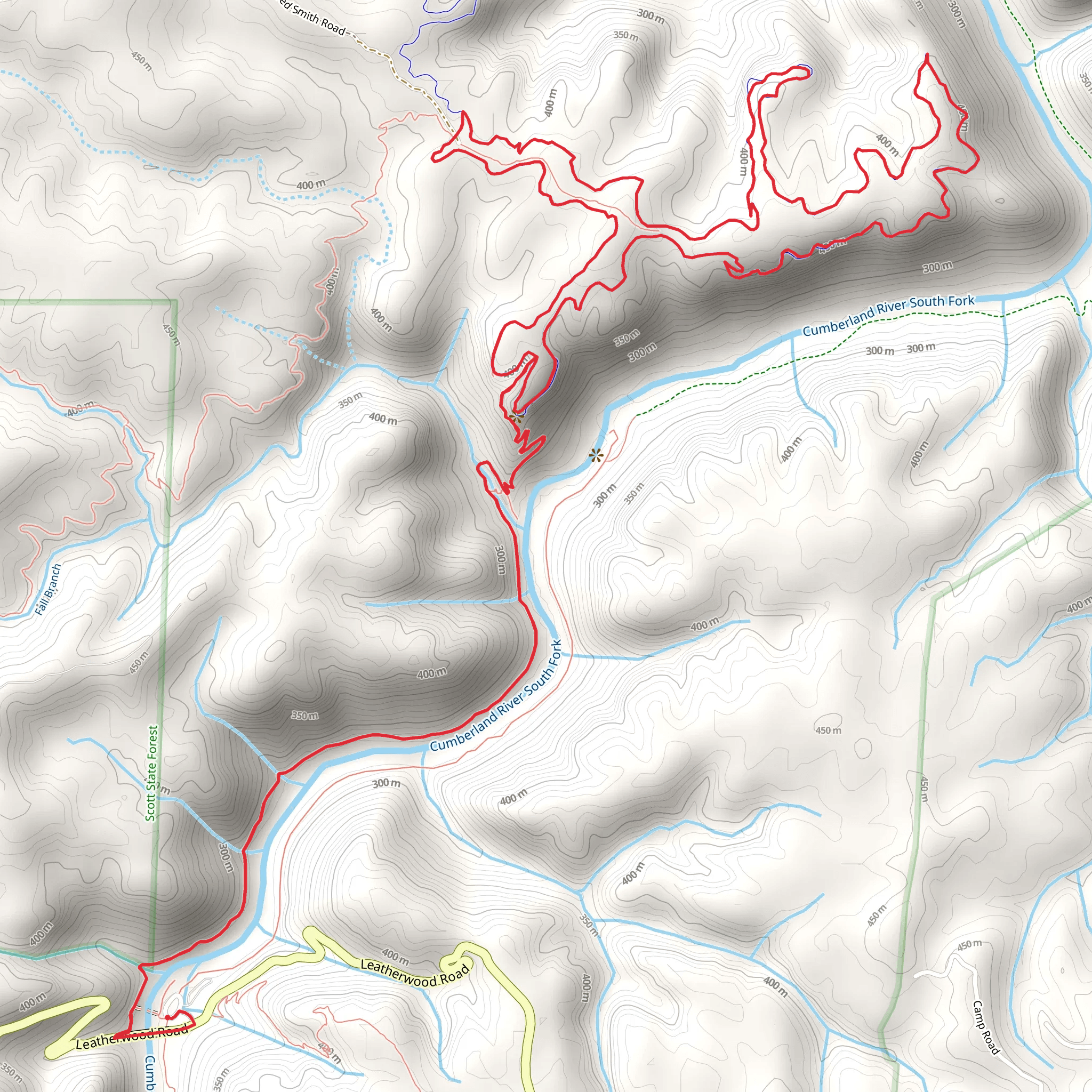 John Muir Trail and Grand Gap Loop mobile static map