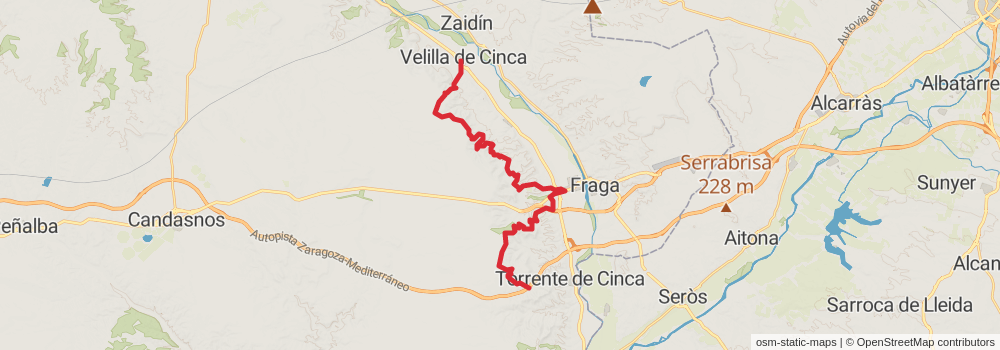 GR 261 Mequinenza - Chalamera stage 2 Map