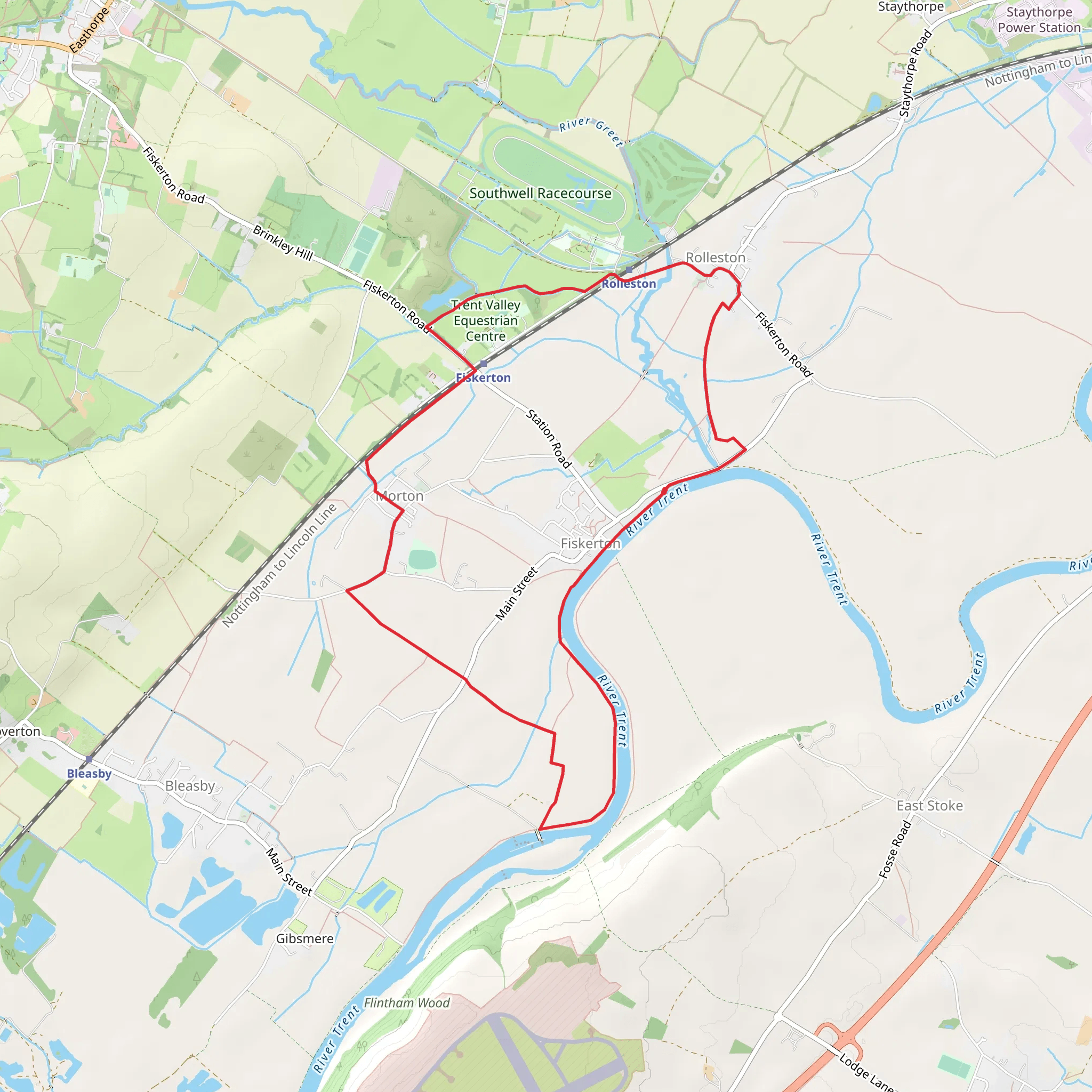 Rolleston and Morton from Fiskerton mobile static map