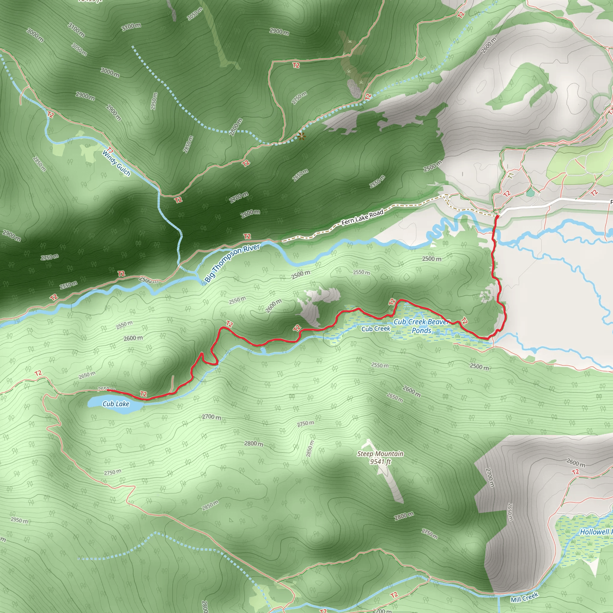 Cub Lake Trail mobile static map