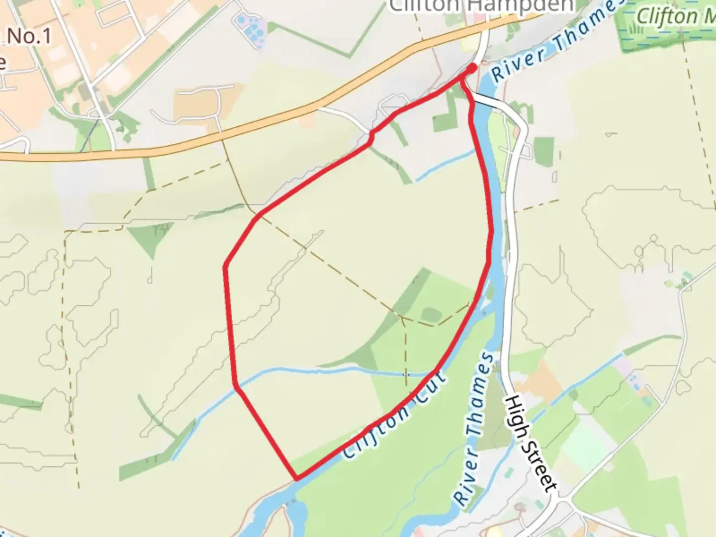 An image depicting the trail Clifton Hampden Bridge and Clifton Lock - Weir Loop and its surrounding area.