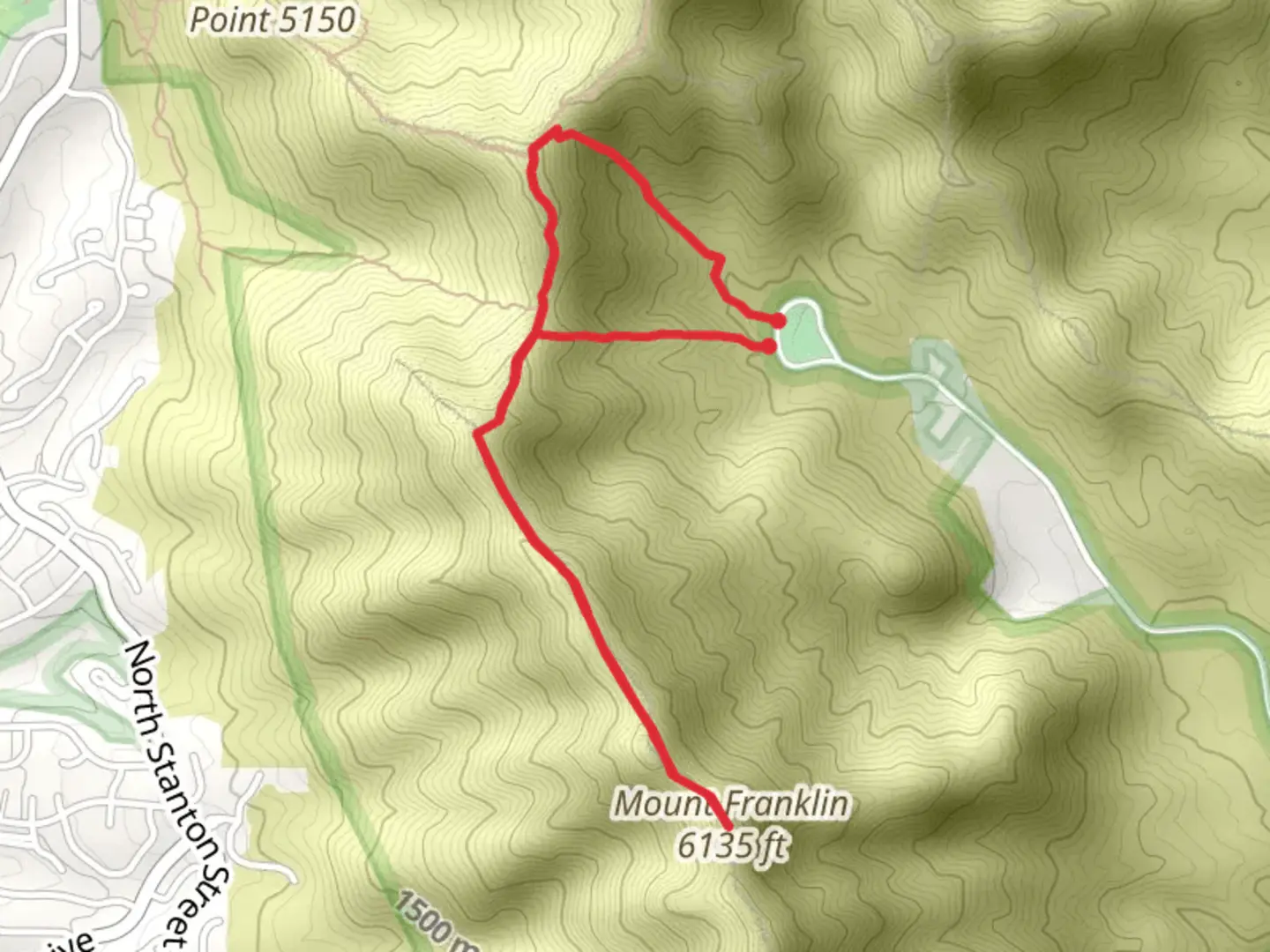 An image depicting the trail Mount Franklin and its surrounding area.
