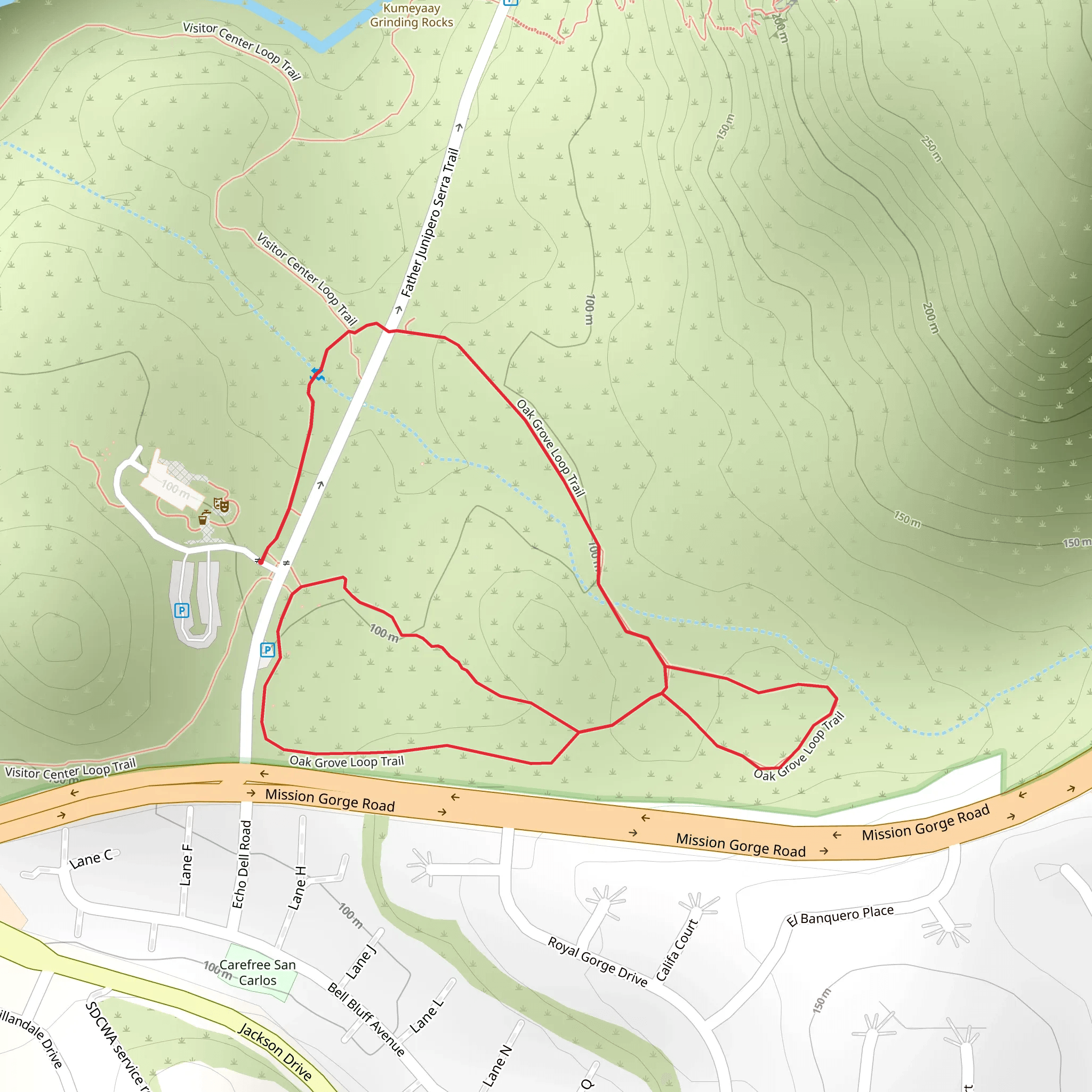 Oak Grove Loop Trail mobile static map