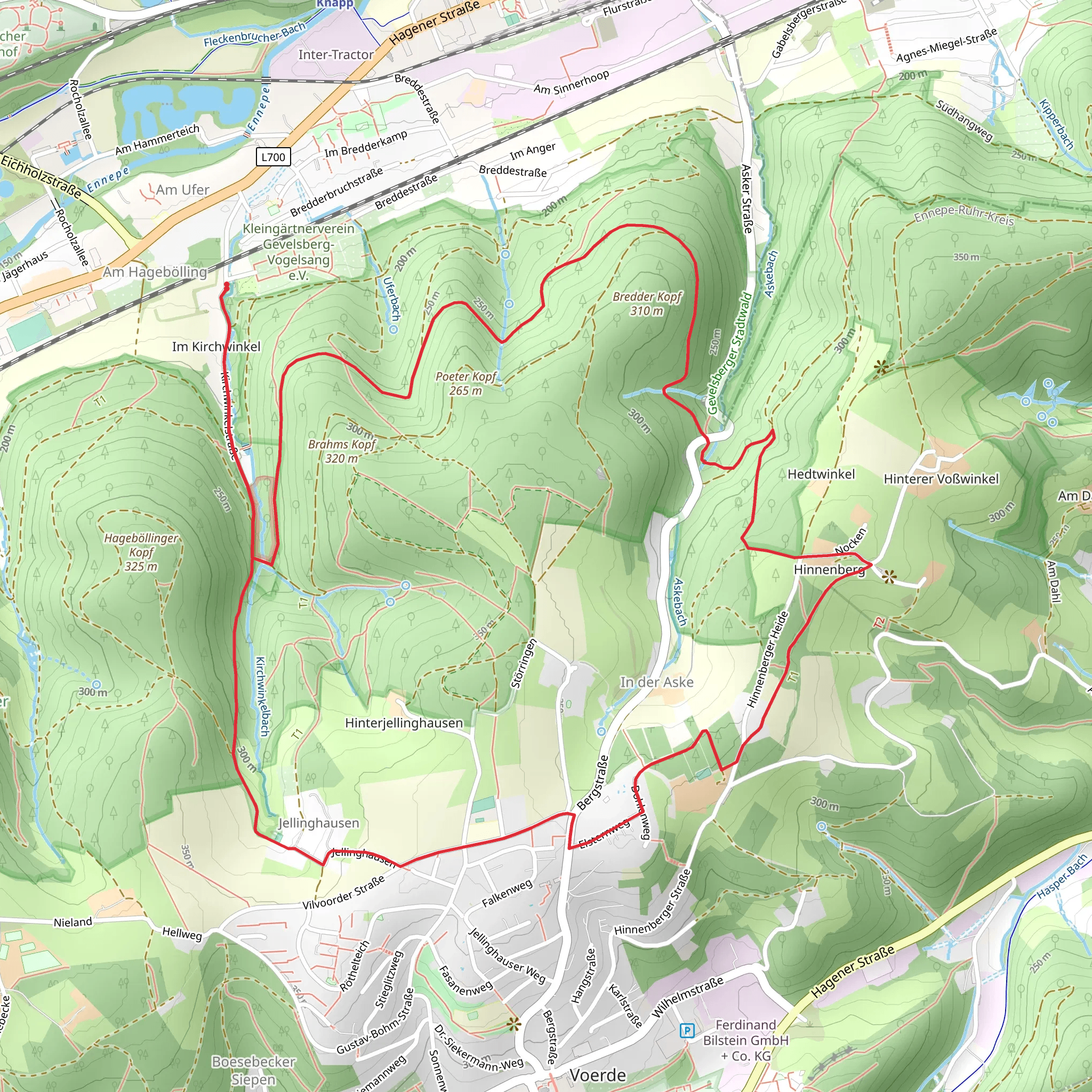 Jellinghausen to Volkssternwarte Ennepetal Loop via Jellinghausen Weg mobile static map
