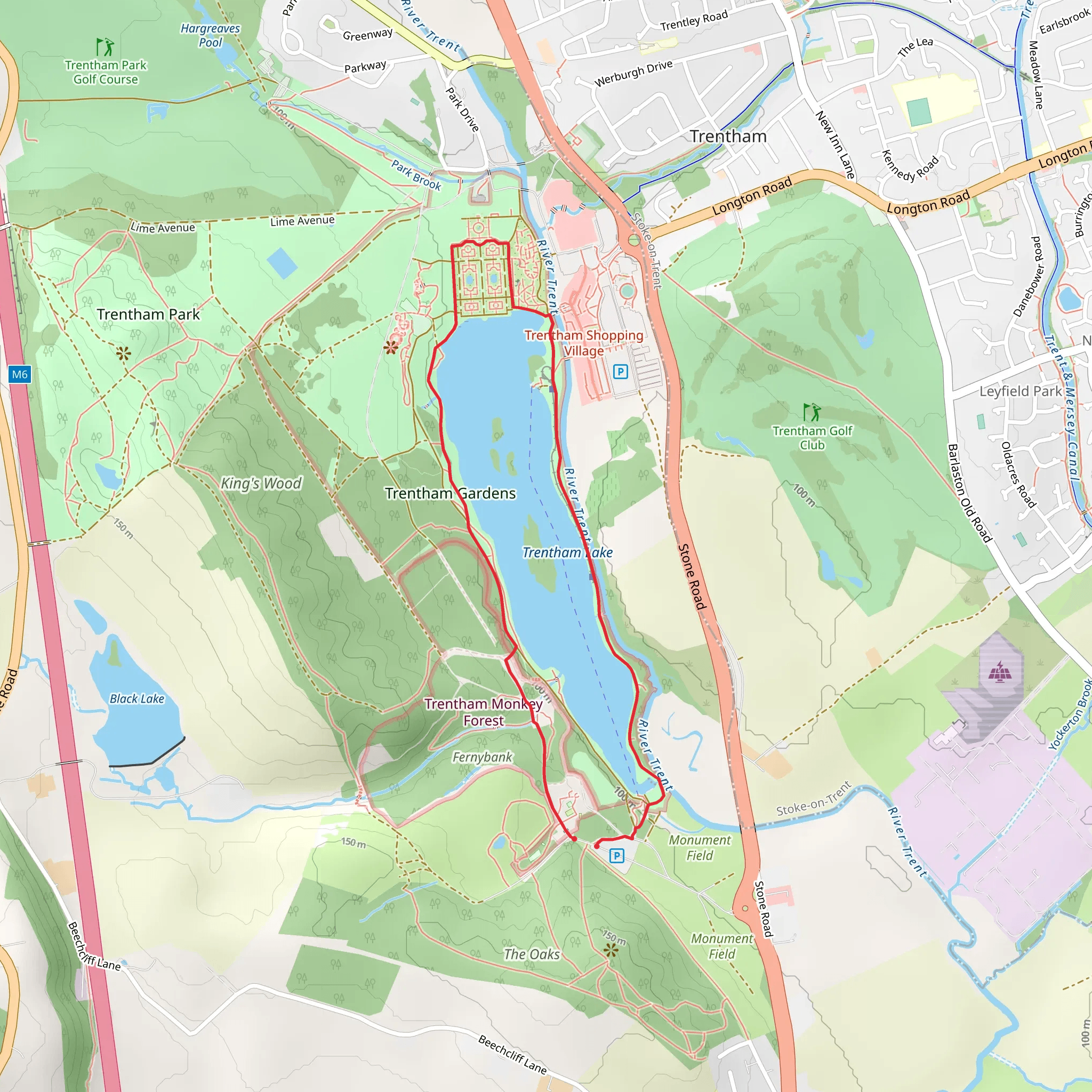 Trentham Gardens Loop mobile static map