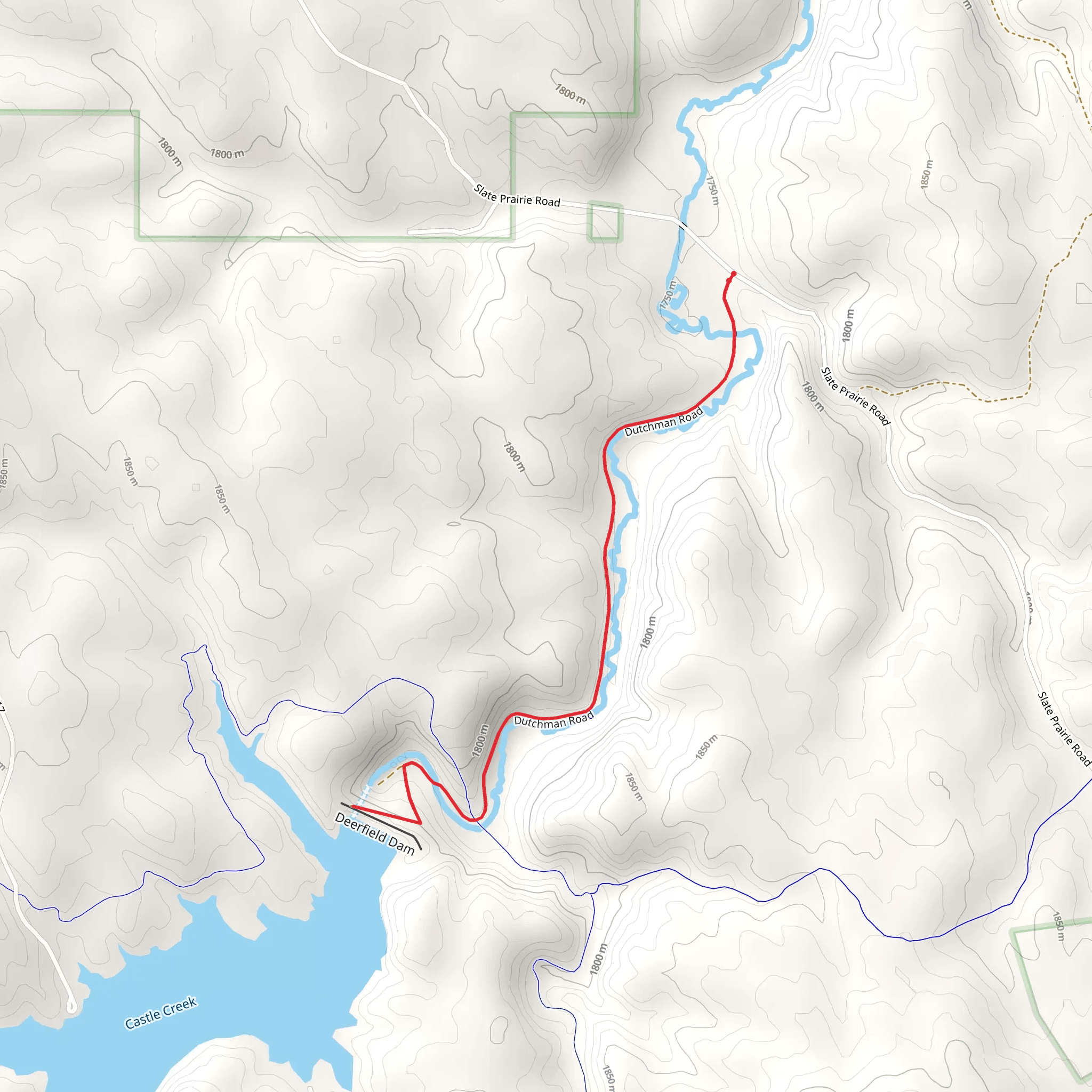 Deerfield Lake via Dutchman Road mobile static map