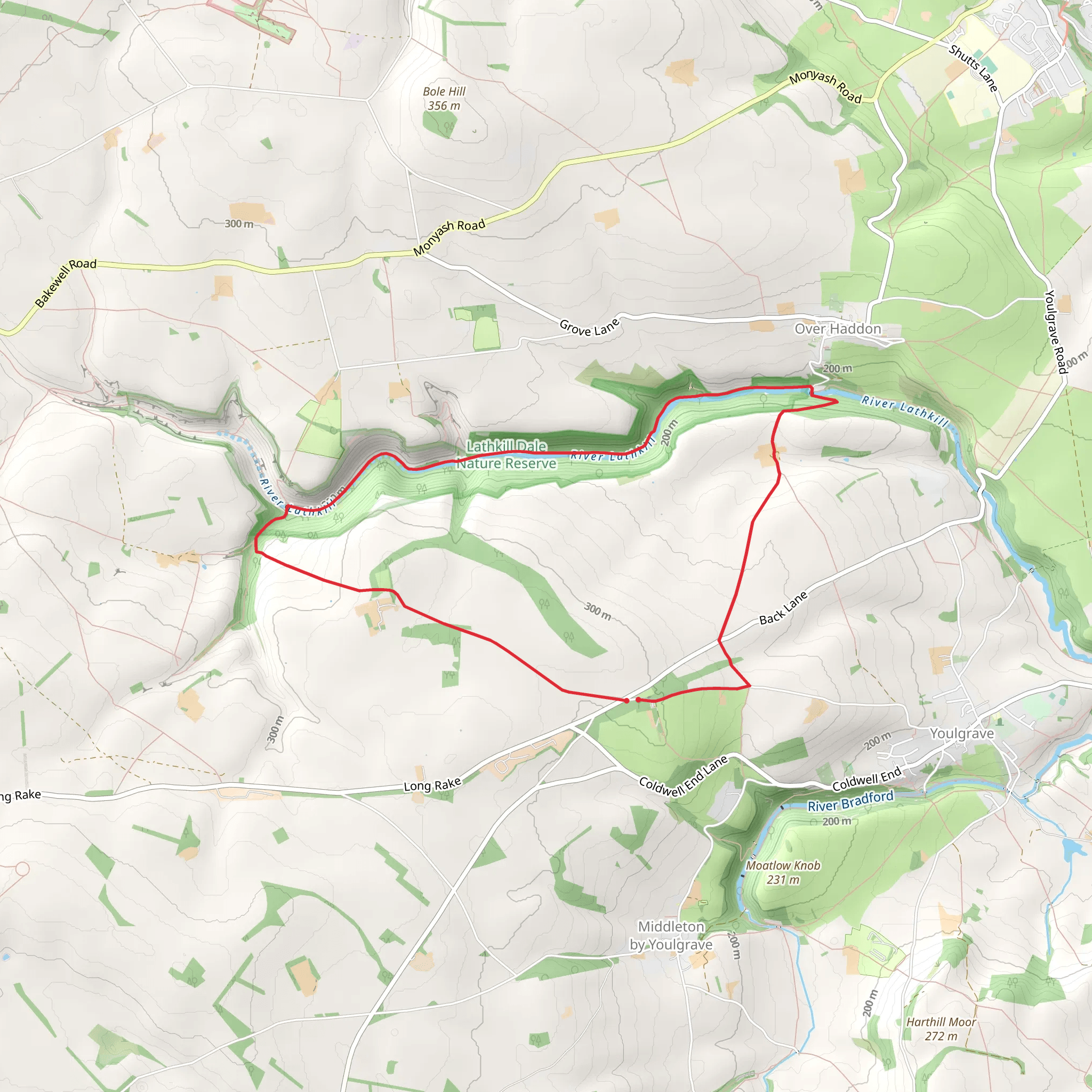 Lathkill Dale Nature Reserve Loop mobile static map