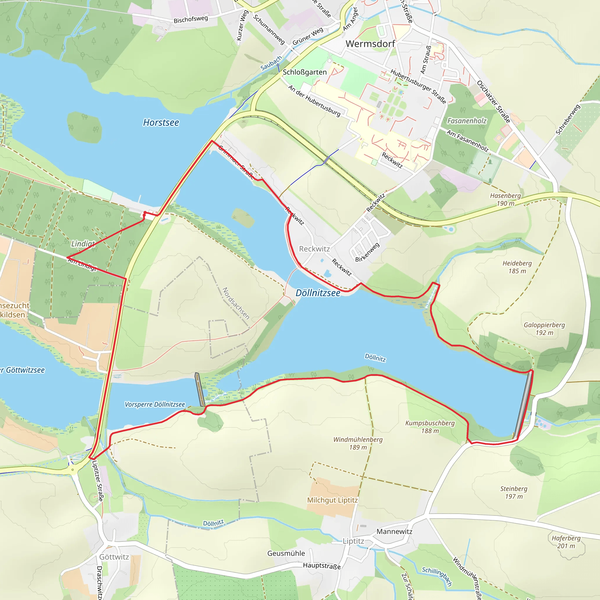 Rundwanderung Döllnitzsee mobile static map