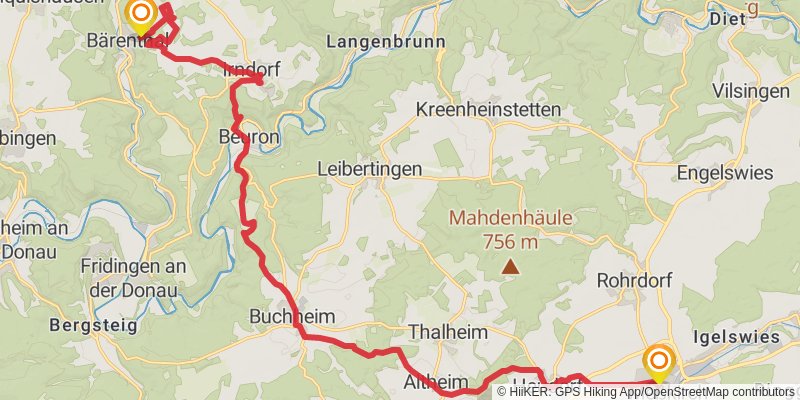 Beuroner Jakobsweg stage 4 Map