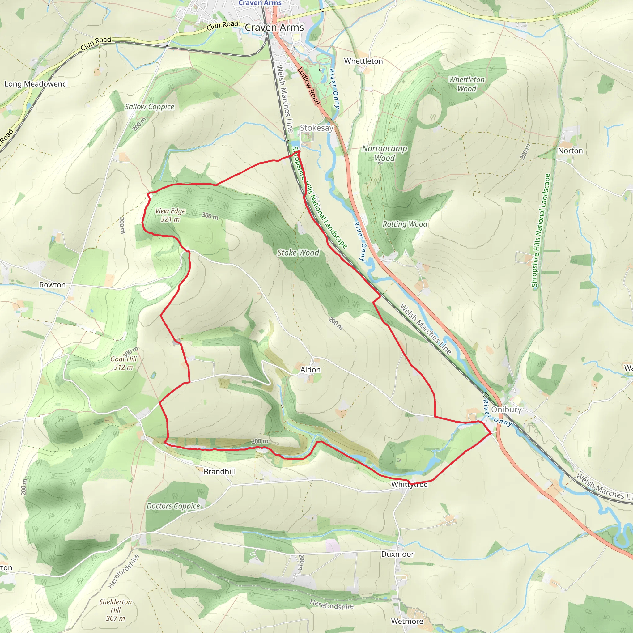 Stokesay Castle and View Edge mobile static map