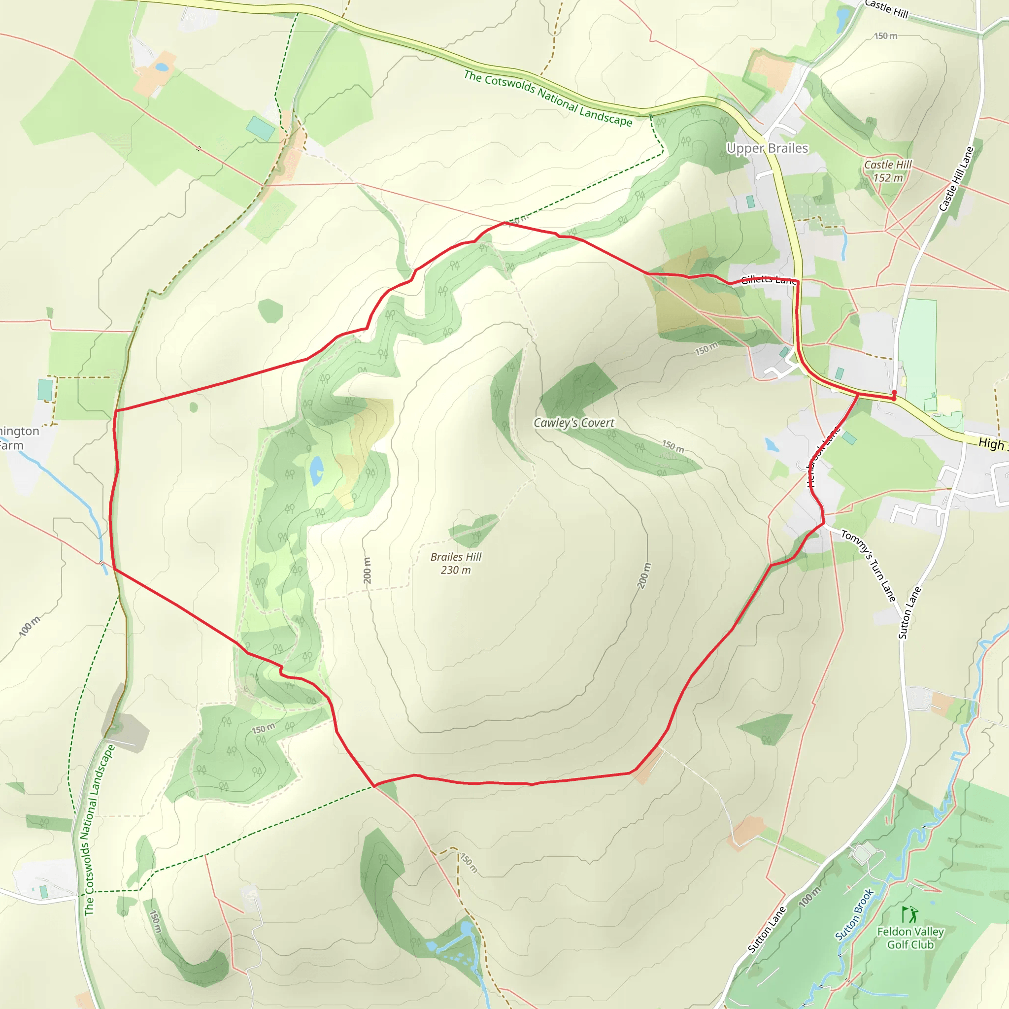 Brailes Hill Loop mobile static map