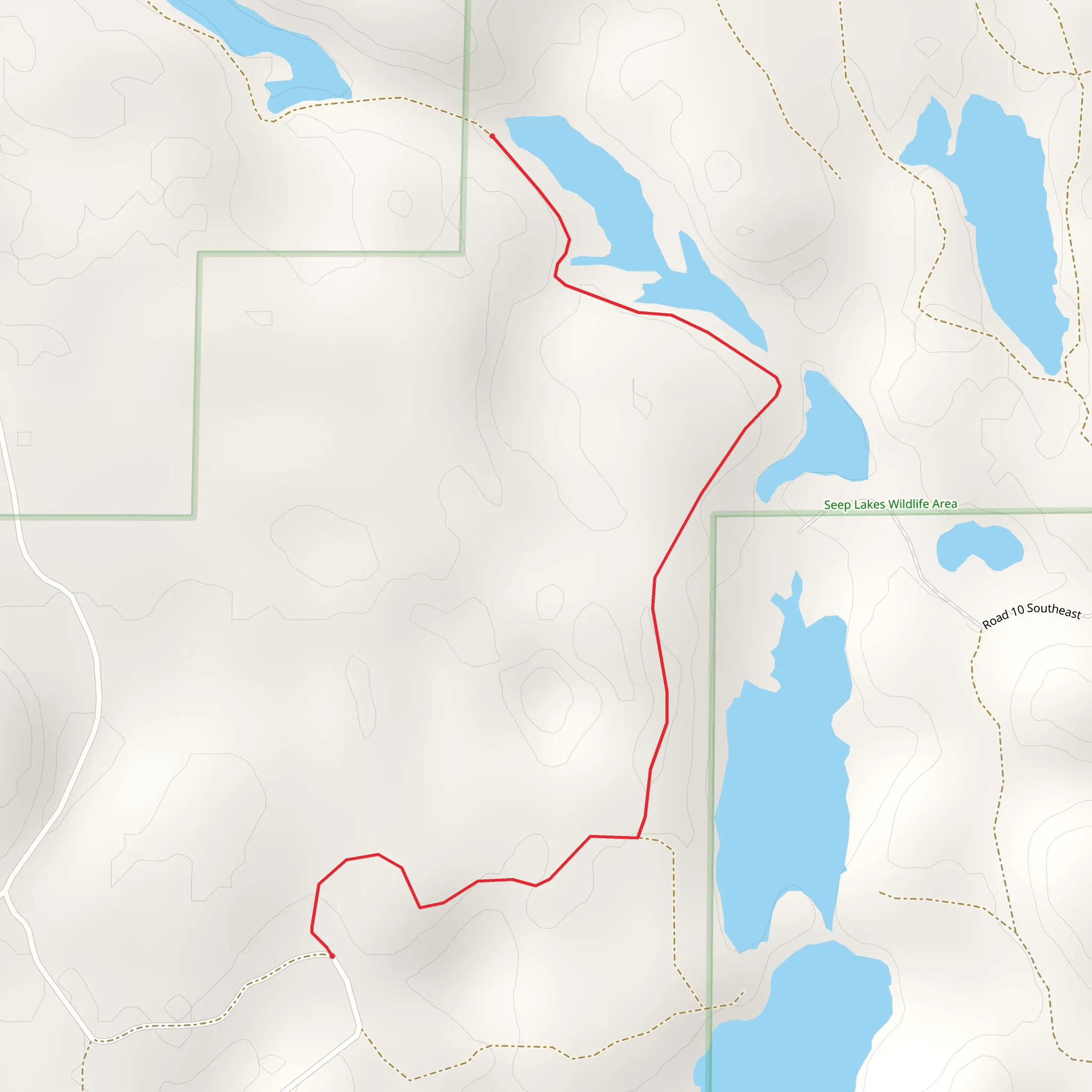 Walk beside North Windmill Lake mobile static map