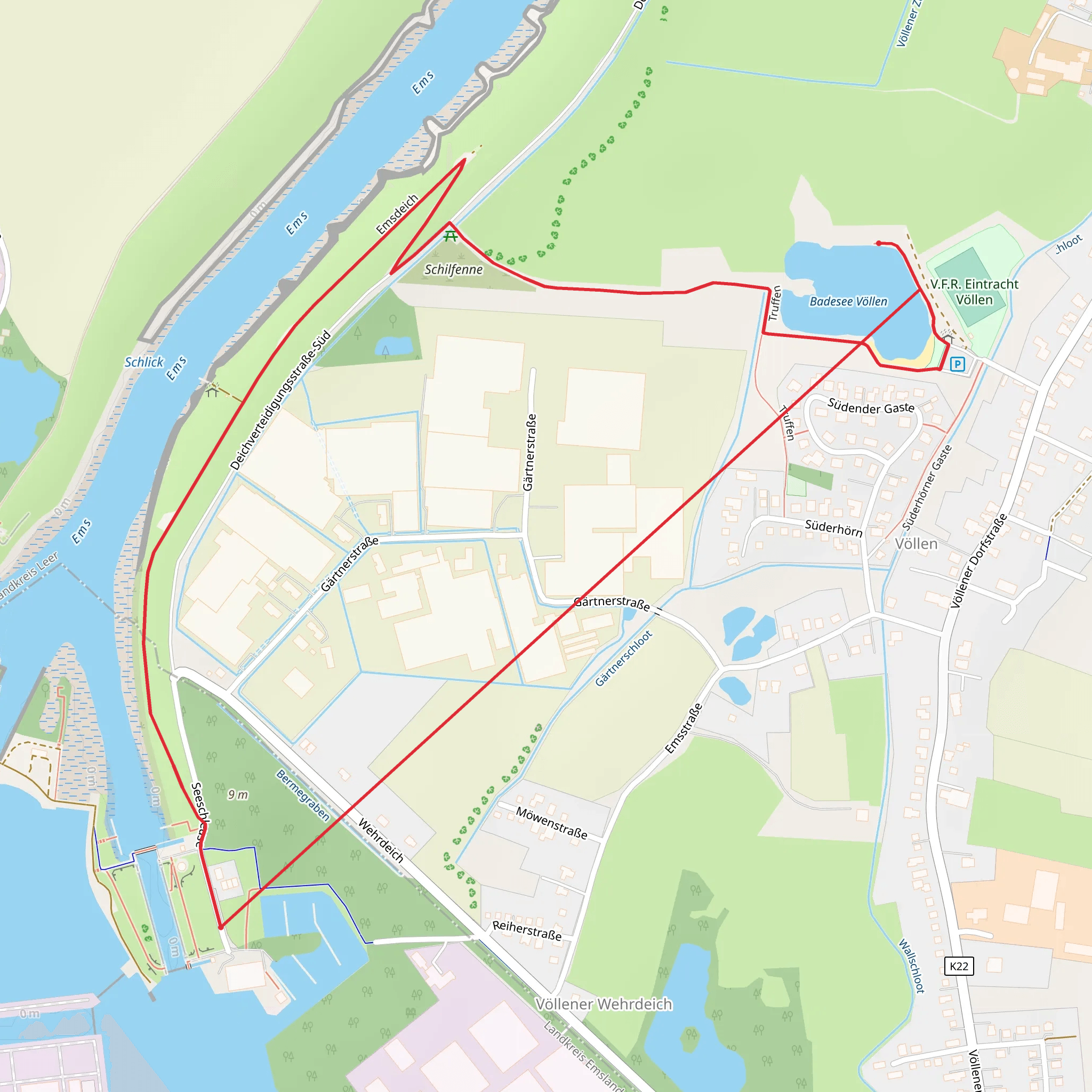 Badesee Völlen via Truffen mobile static map