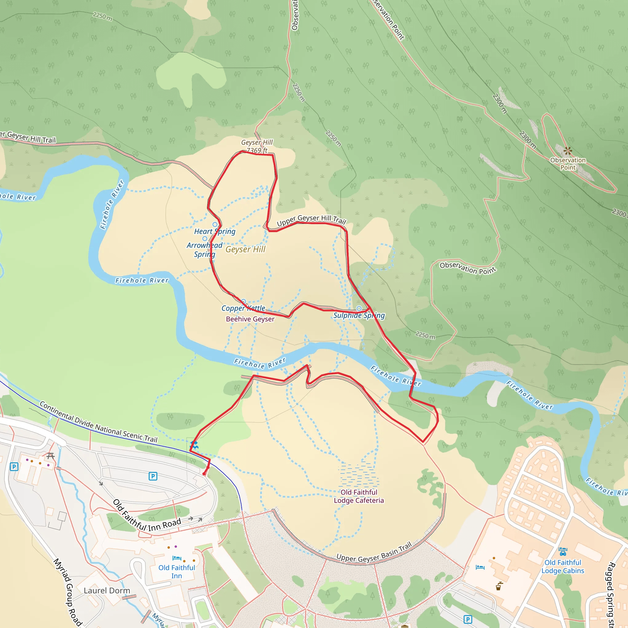Geyser Hill Loop Trail mobile static map