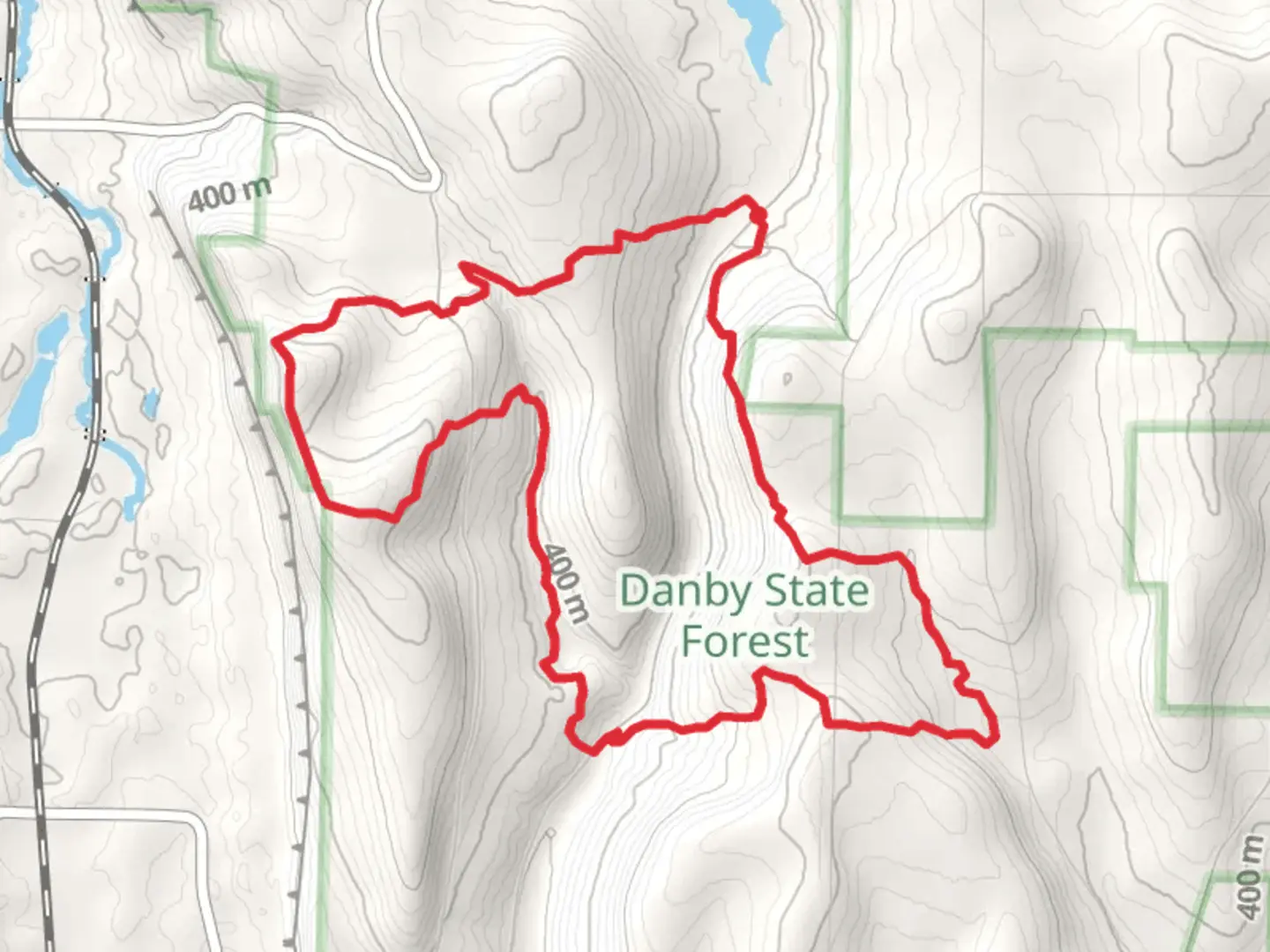 An image depicting the trail Abbott Loop and its surrounding area.