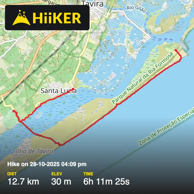 A map preview of the recording Hike on 28-10-2025 04:09 pm.