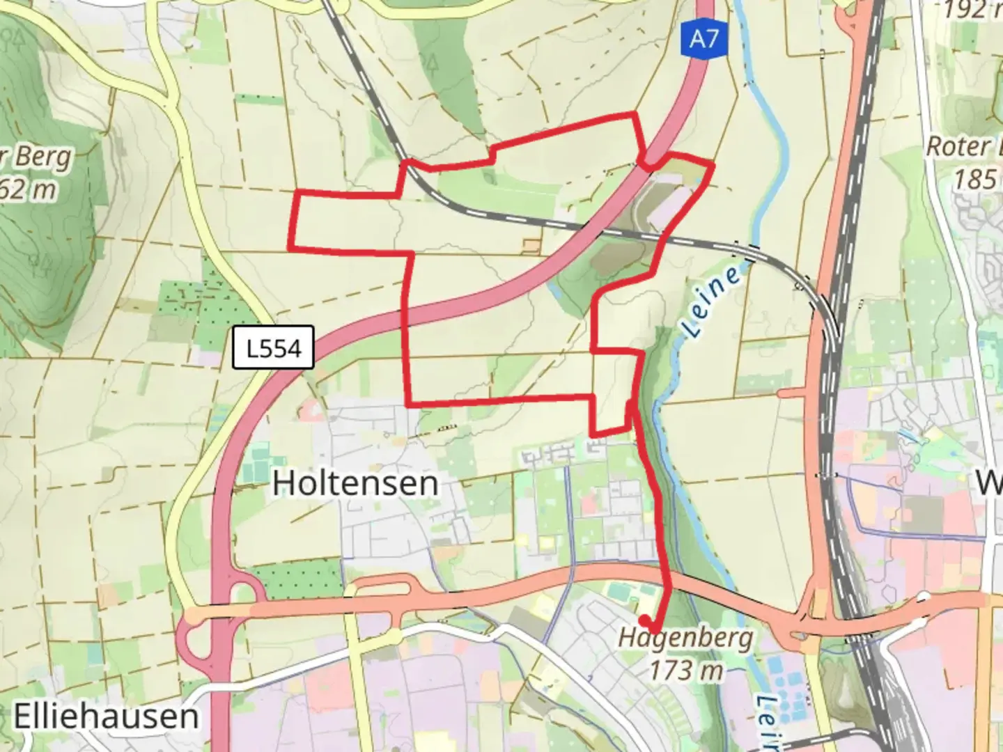 An image depicting the trail Königsbühl Loop and its surrounding area.