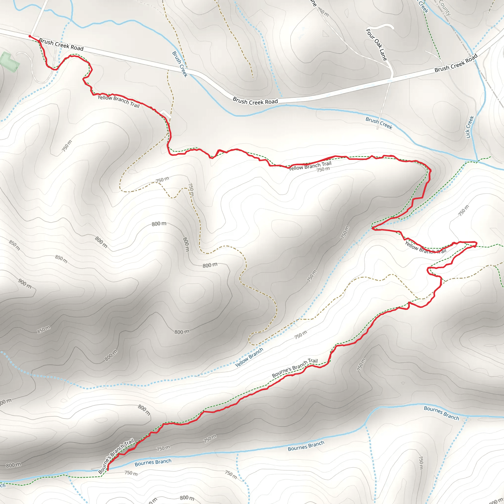 Yellow Branch Trail mobile static map