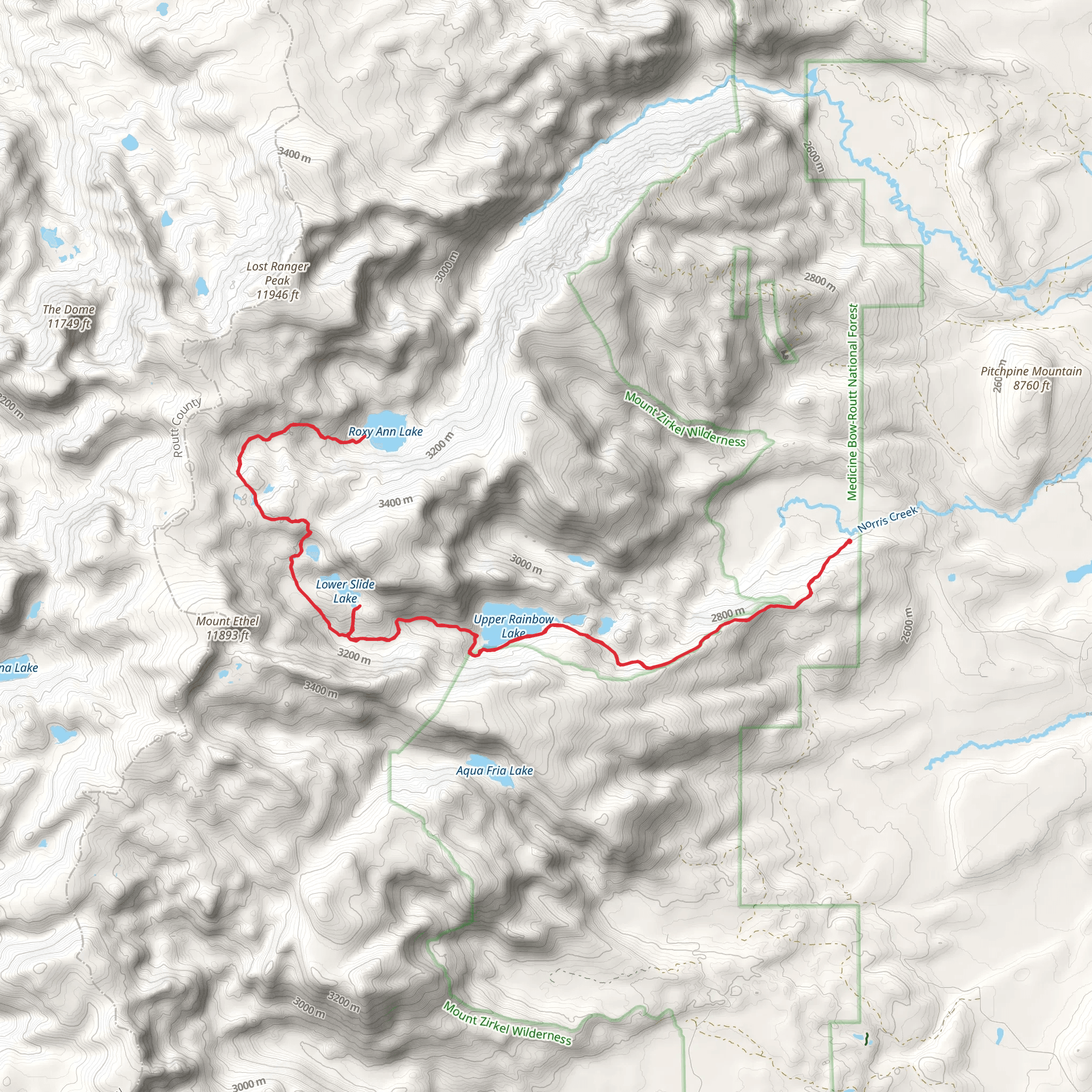 Upper Rainbow Lake, Lower SLide Lake and Roxy Ann Lake mobile static map