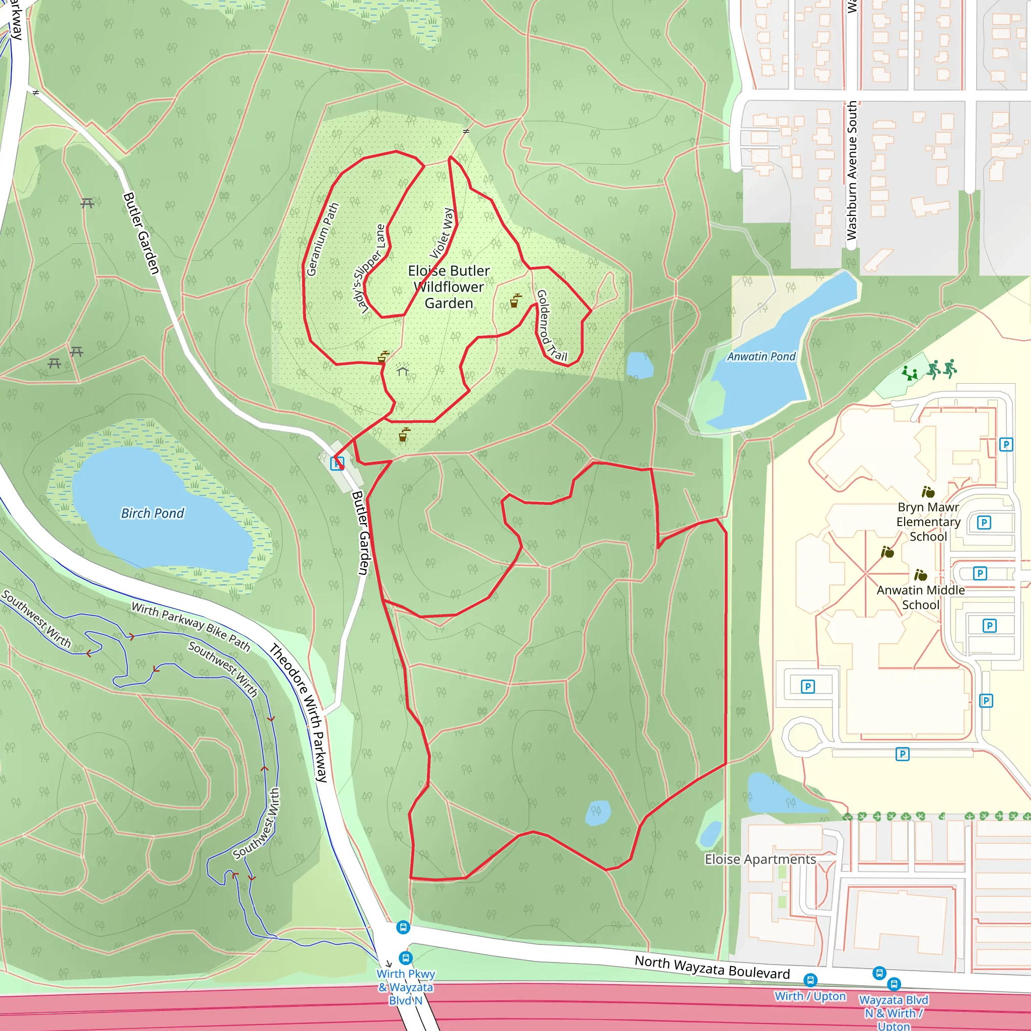 Anwatin Pond Loop mobile static map