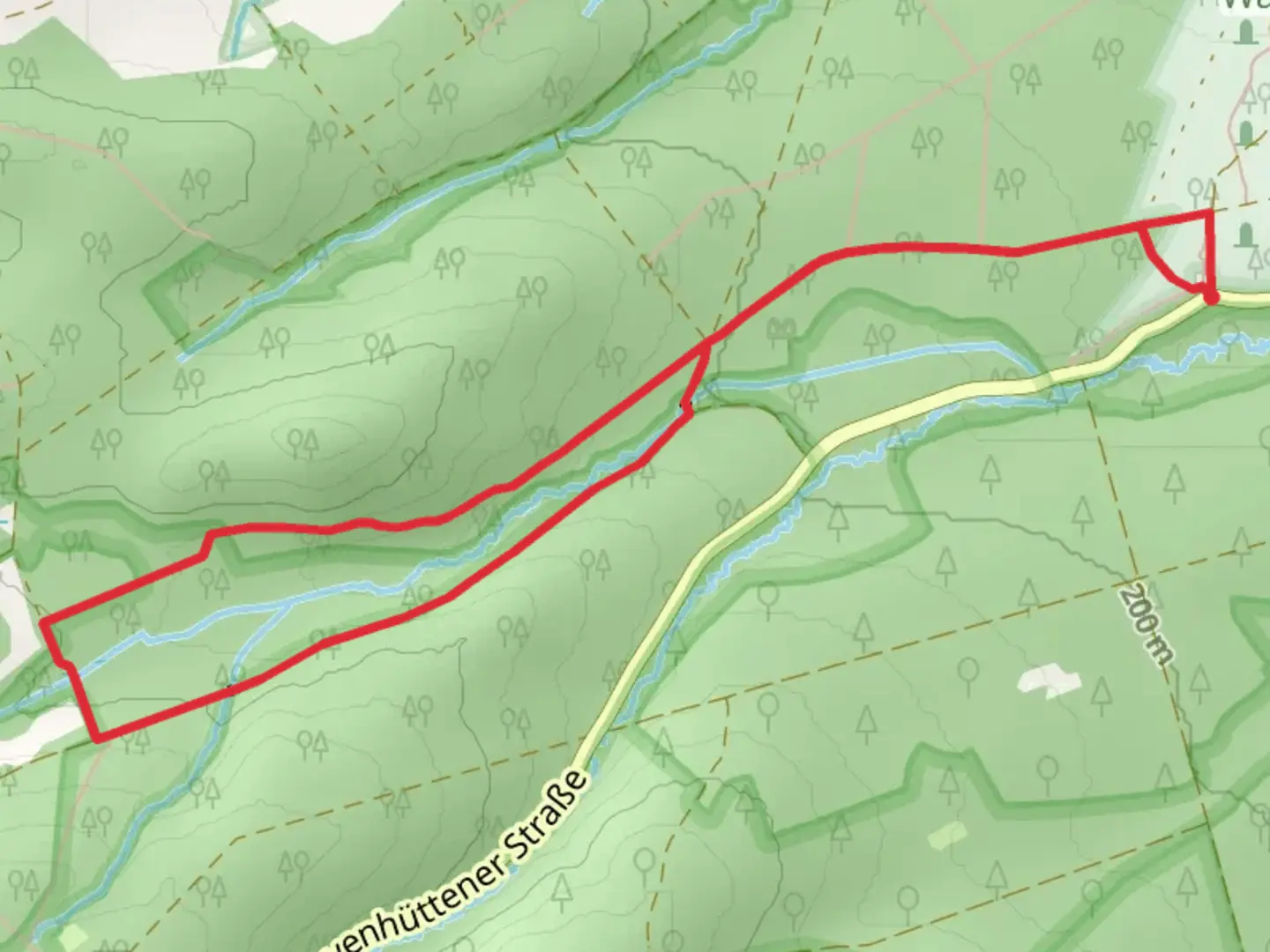 An image depicting the trail Klosterruine Schwarzenbroich Loop and its surrounding area.