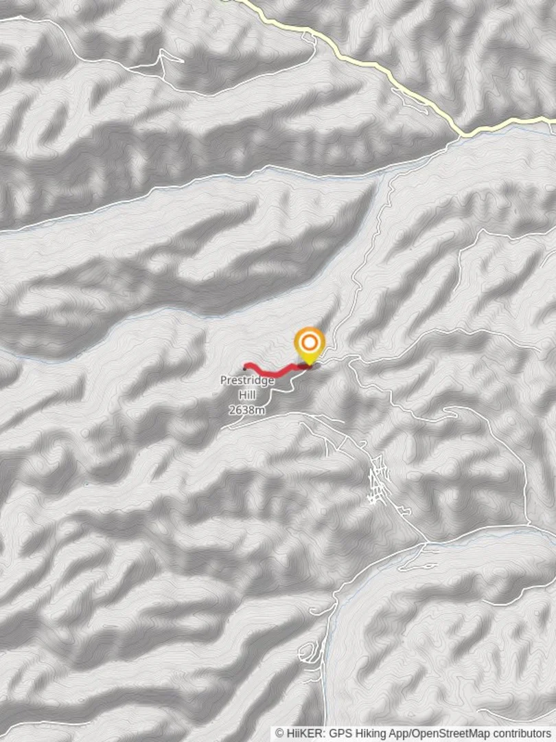 An image depicting the trail Prestridge Hill and its surrounding area.