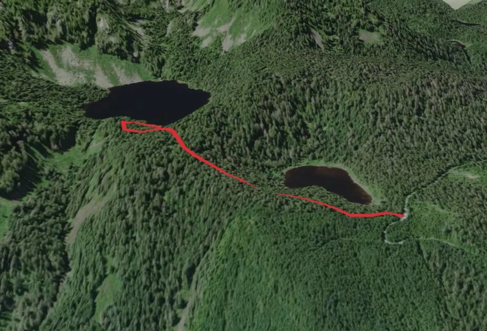 An image depicting the trail Boardman Lake - Boardman Camp Trail and its surrounding area.