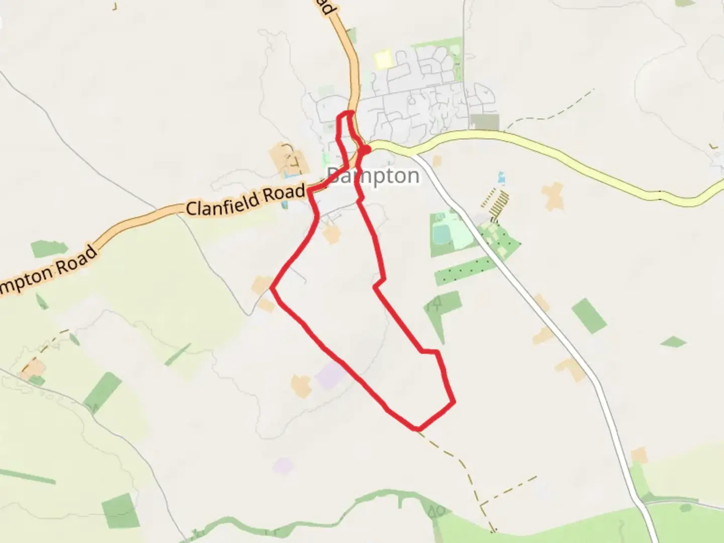 An image depicting the trail RAF Bampton Castle Signals Unit and its surrounding area.