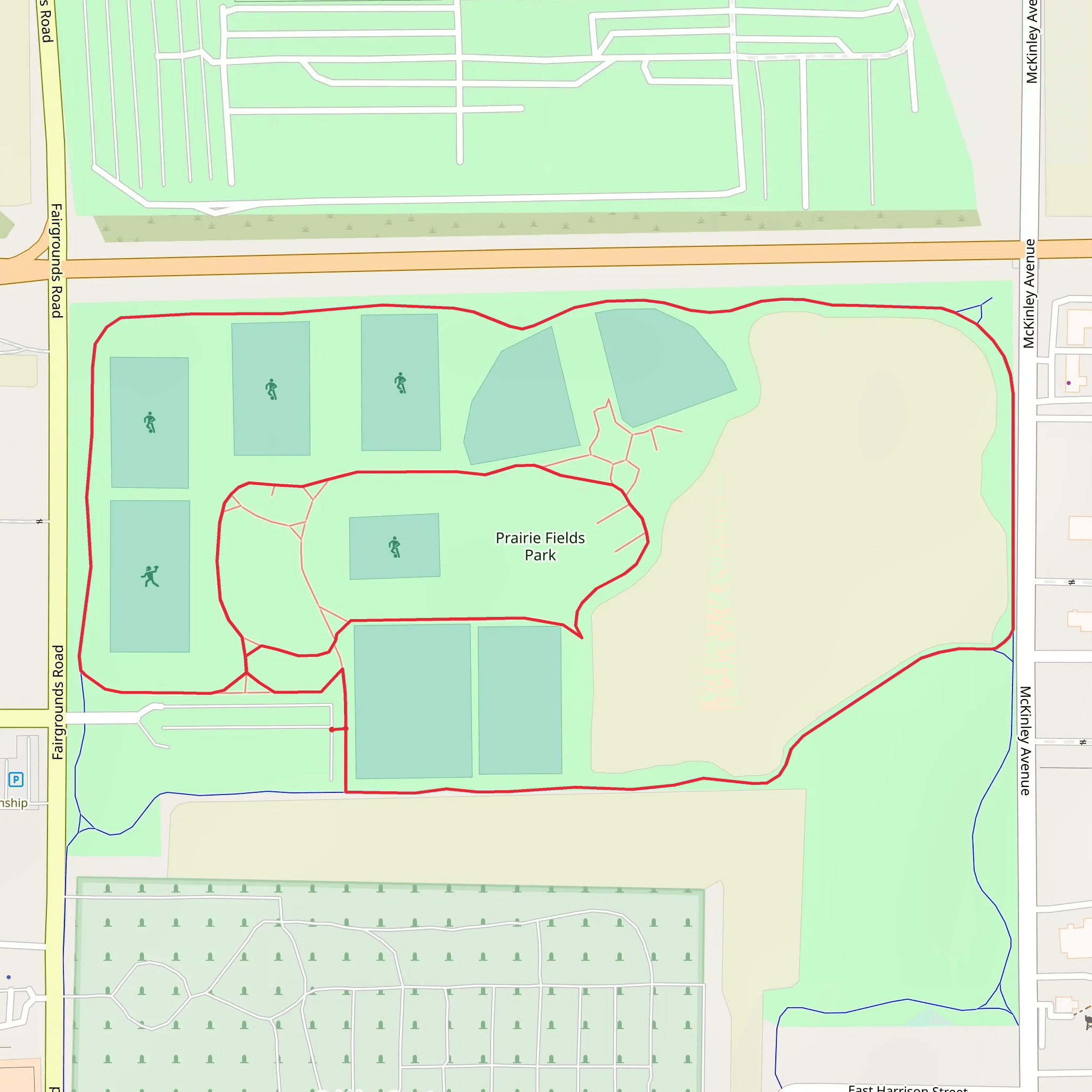 Prairie Fields Park Loop mobile static map