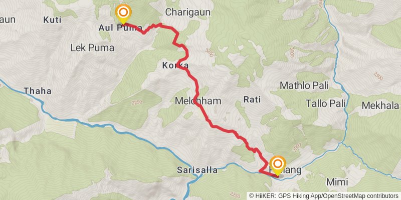 Great Himalayan Trail stage 86 Map